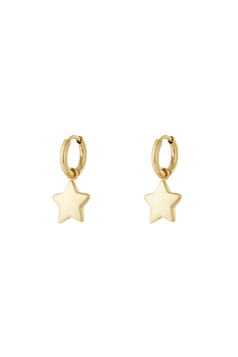 Boucles d'oreilles pendantes en acier inoxydable avec motif étoile pour femme – plaqué or