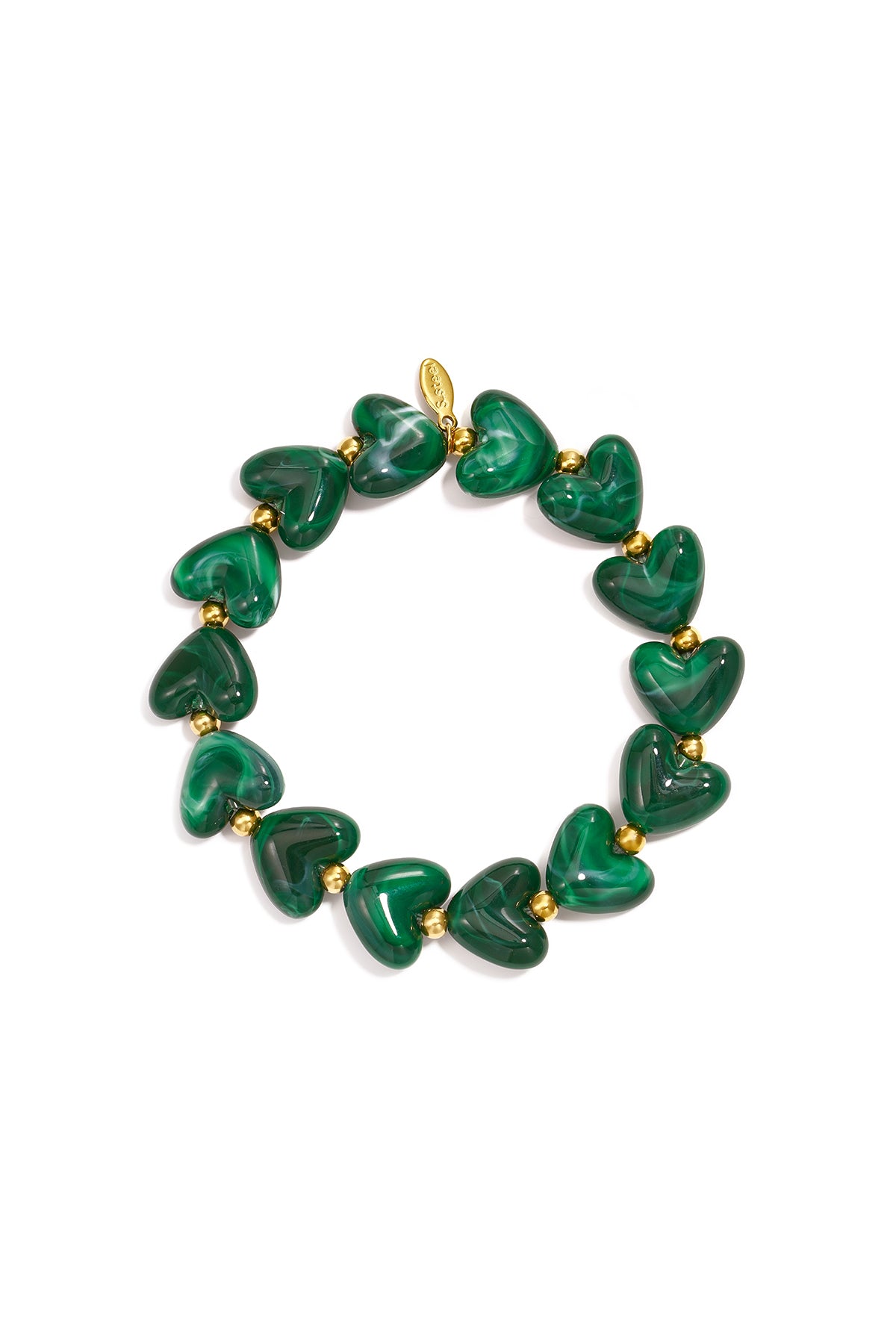 Elastieken hartjes kralenarmband