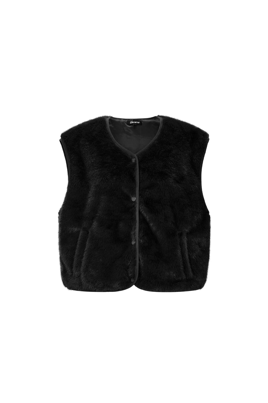 Dames mouwloos gilet van imitatiebont