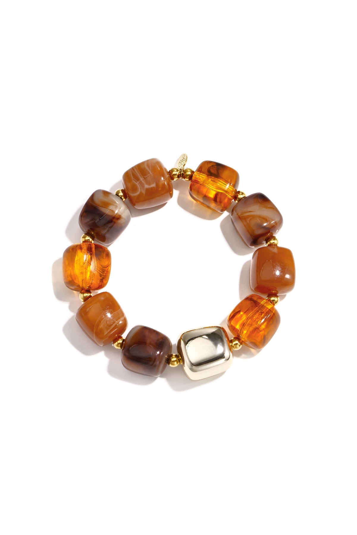 Dames kralenarmband van acryl in goudkleur