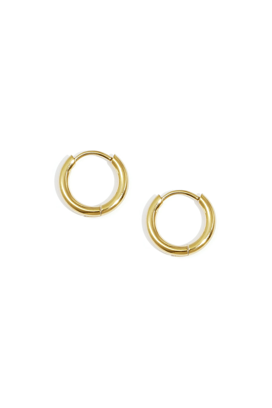 Boucles d'oreilles créoles rondes en acier inoxydable pour femmes – couleur or