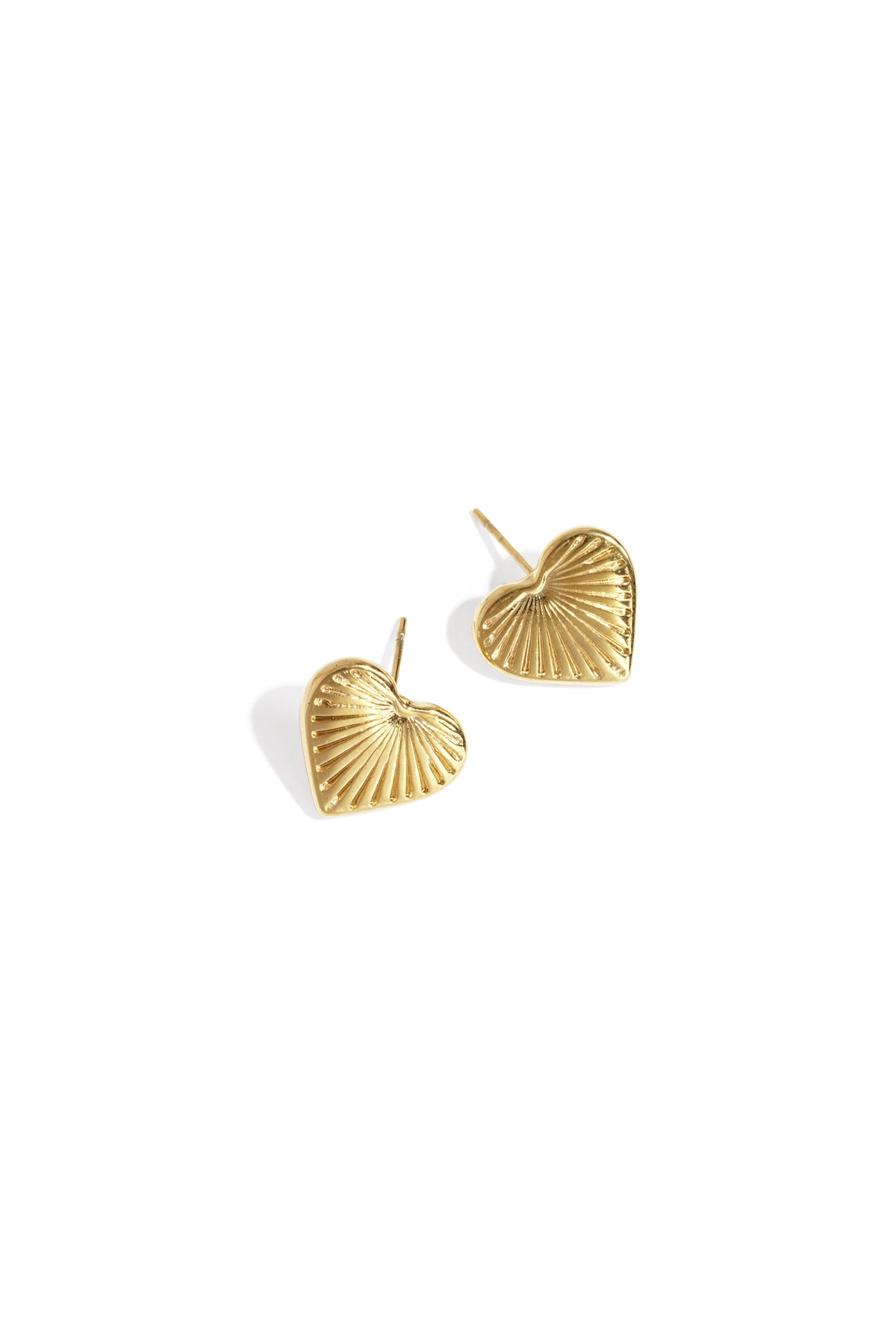 Puces d'oreilles pour femme en acier inoxydable en forme de cœur – couleur or et couleur argent