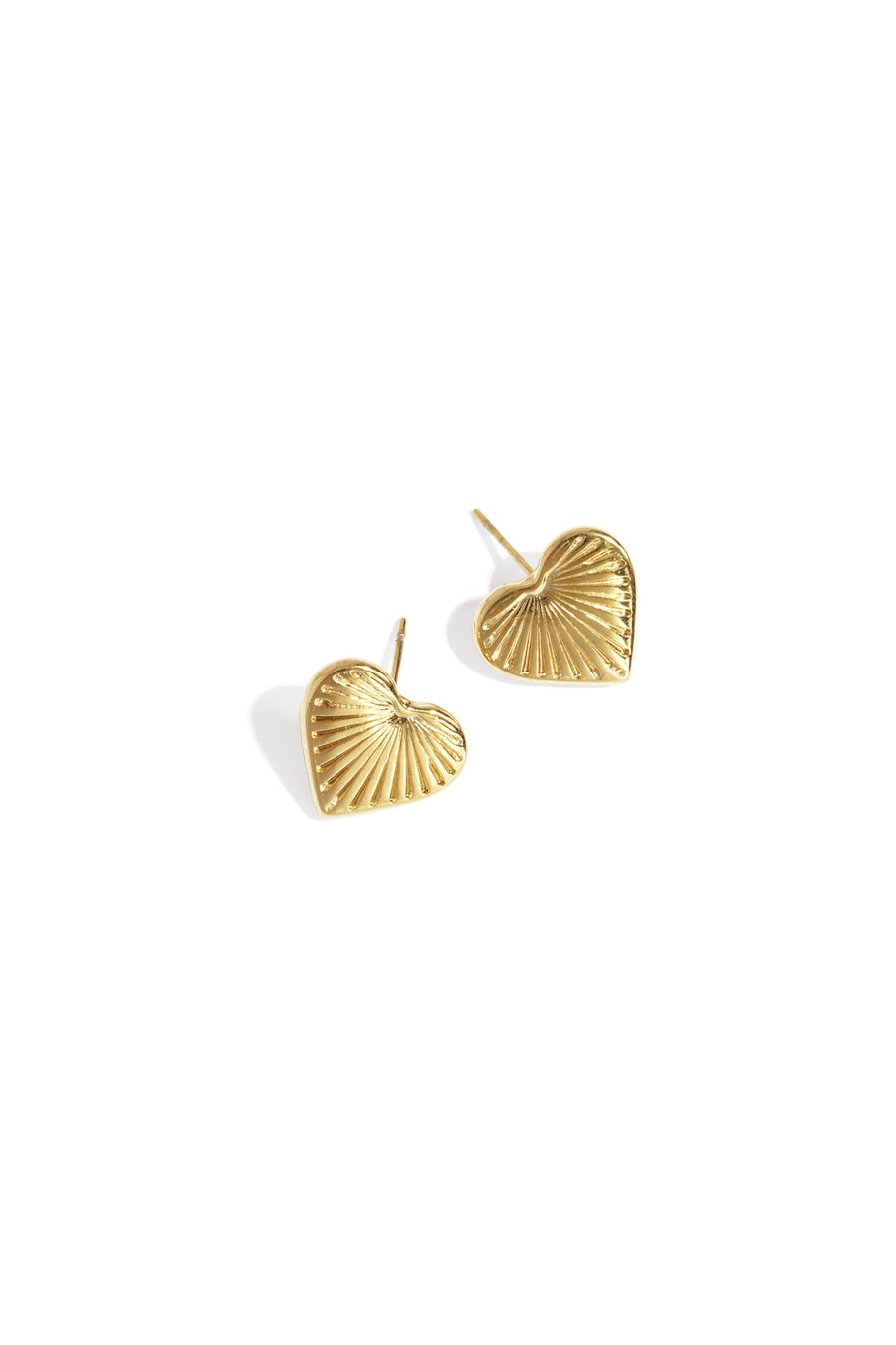 Puces d'oreilles pour femme en acier inoxydable en forme de cœur – couleur or et couleur argent