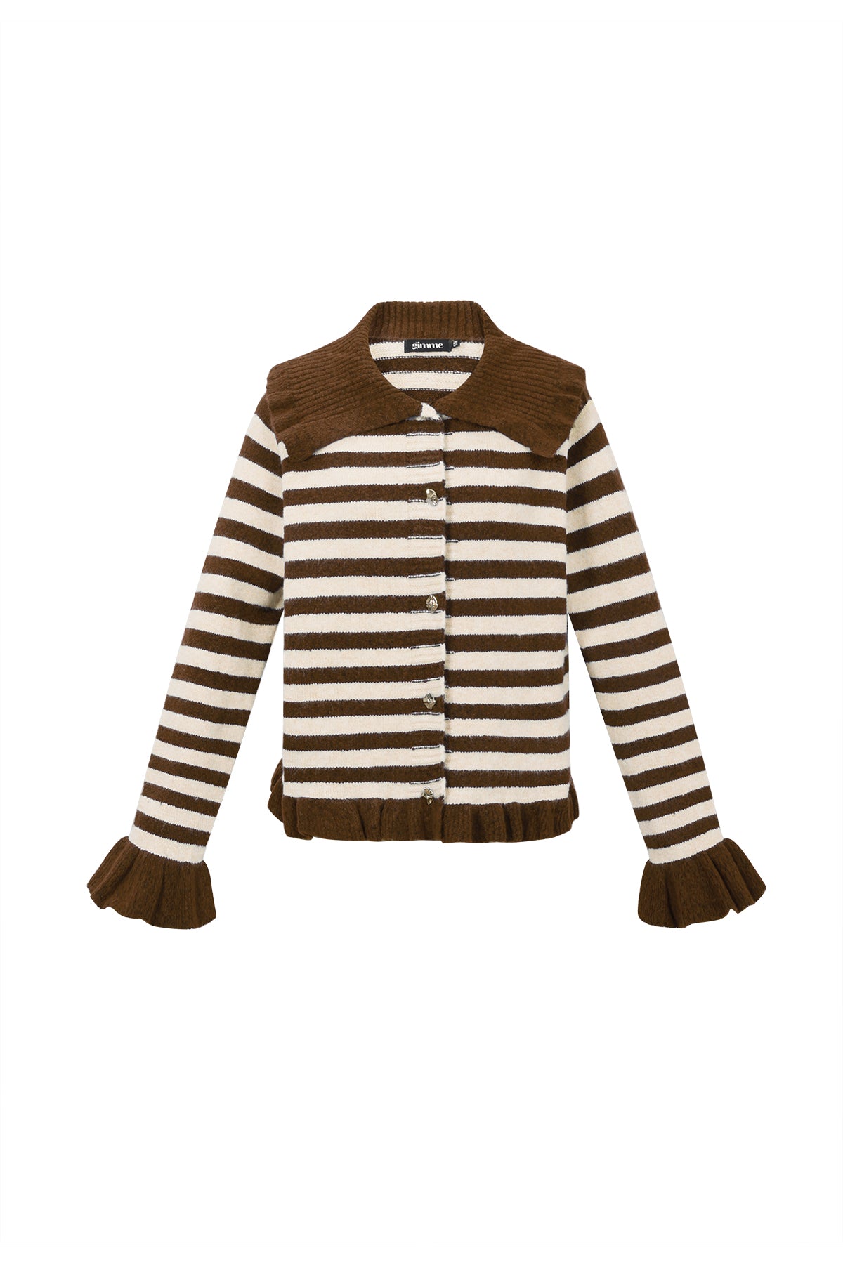 Cardigan en maille à rayures pour femme