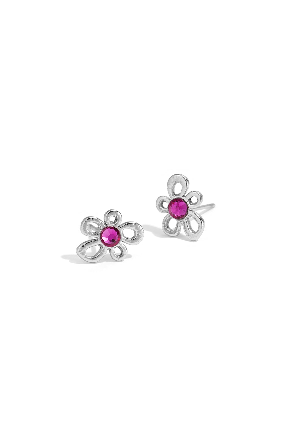 Puces d'oreilles pour femmes en acier inoxydable avec motif floral – couleur or et argent