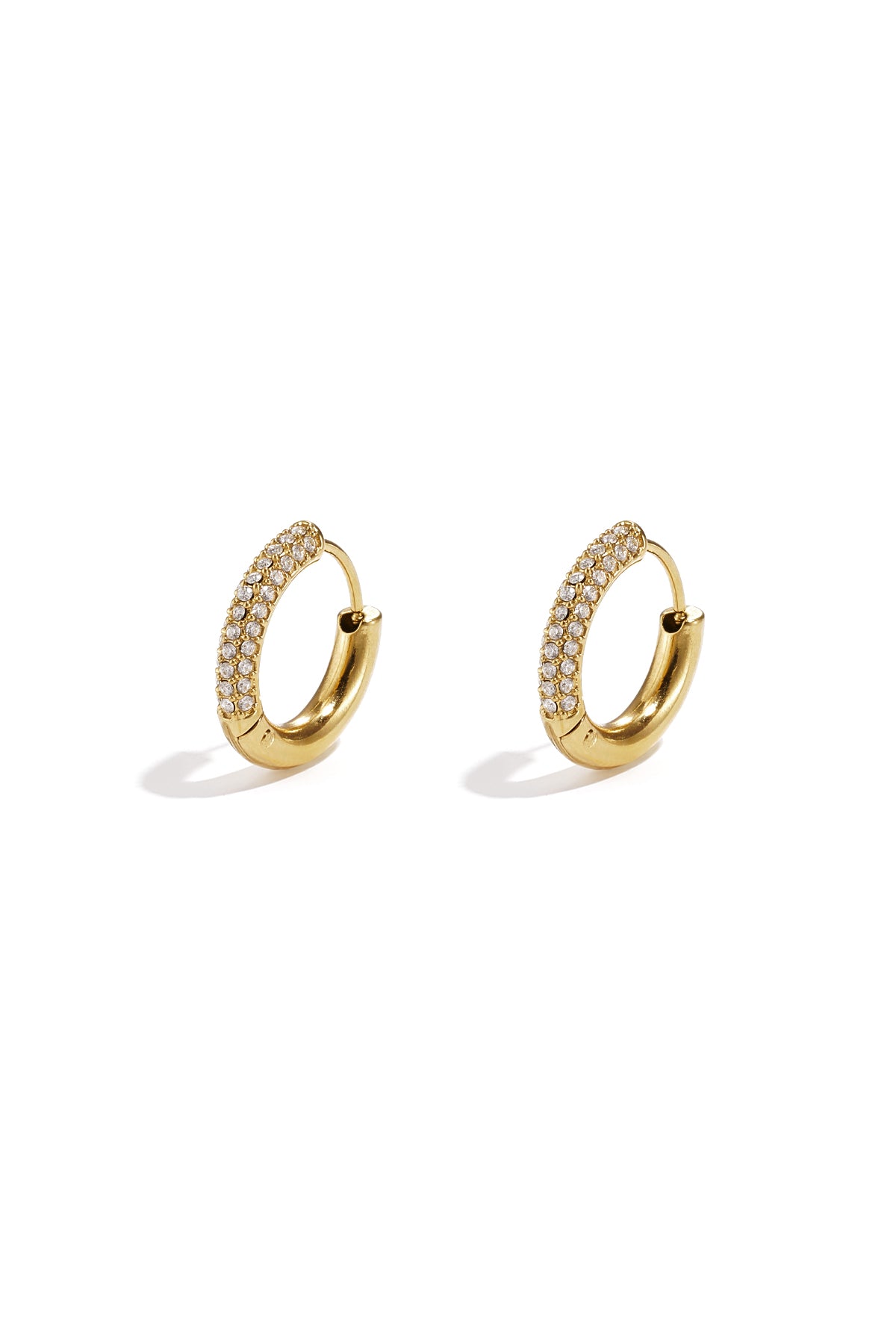 Women's Stainless Steel Round Hoop Earrings - Silver and Gold Tone