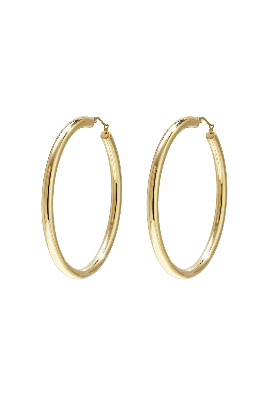 Boucles d'oreilles créoles rondes en acier inoxydable doré pour femmes