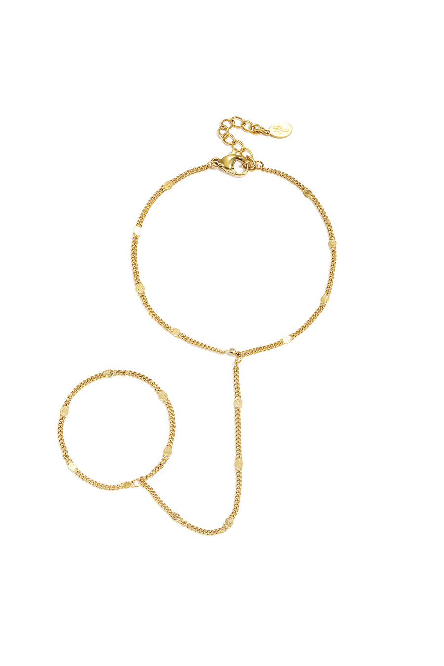Chaîne de main pour femme en acier inoxydable avec détail de maillons – couleur or