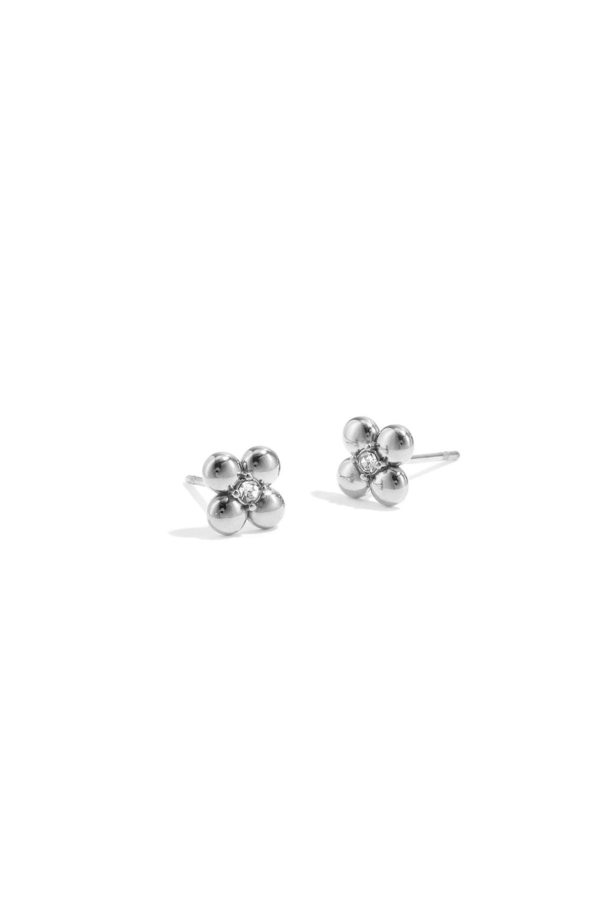 Women's Stainless Steel Flower Stud Earrings – Gold and Silver Tone