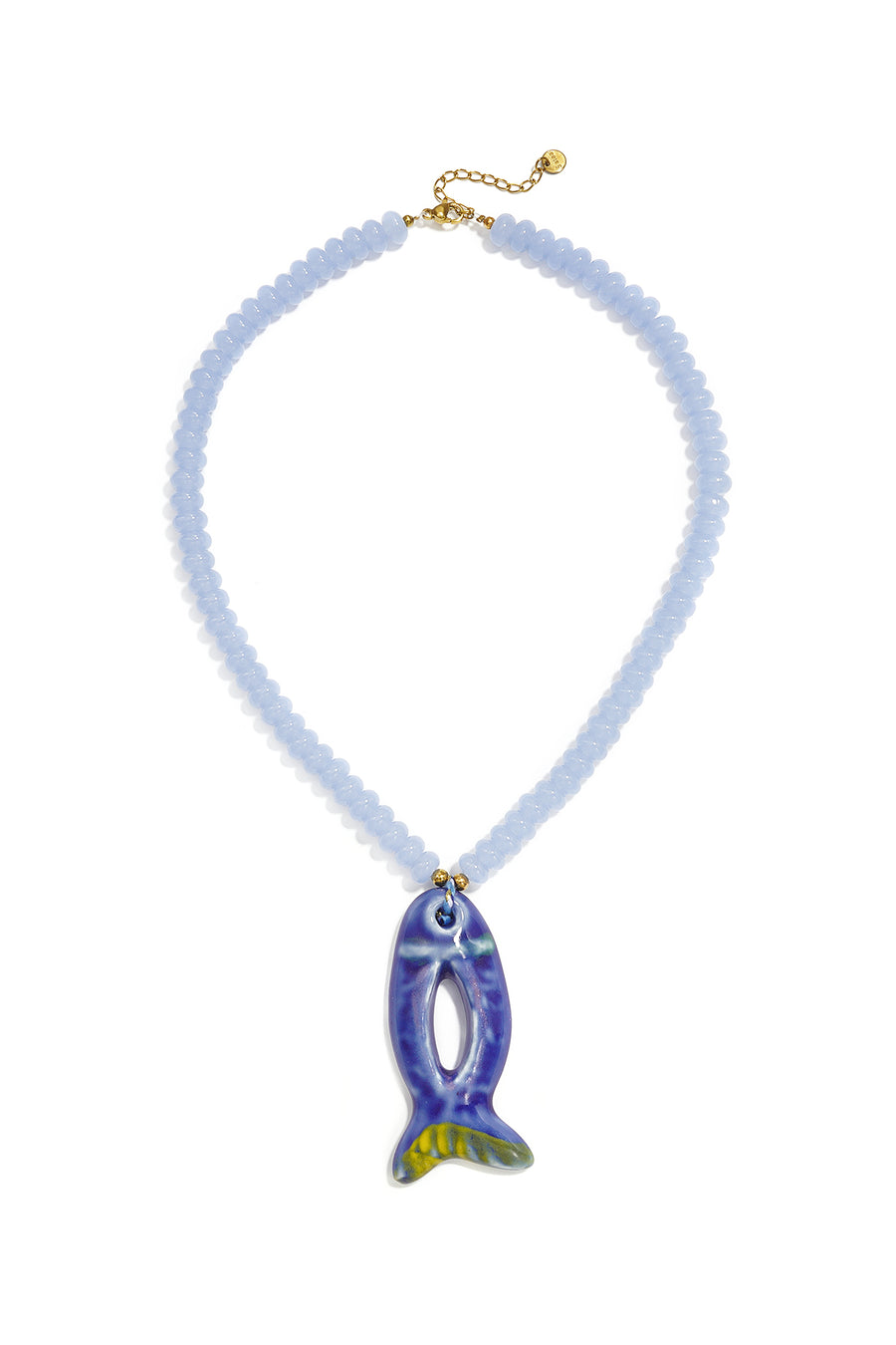 Collier de perles en céramique pour femme avec motif poisson – plusieurs couleurs