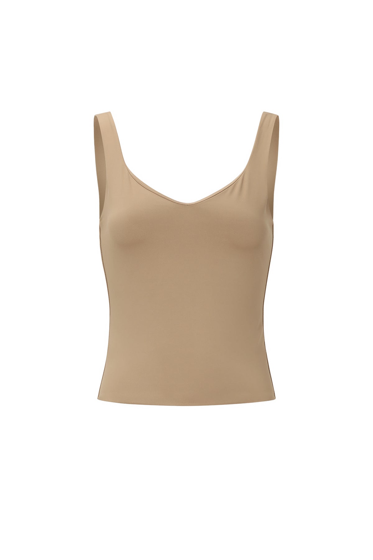 Dames basic top van gebreid nylon in vier effen kleuren