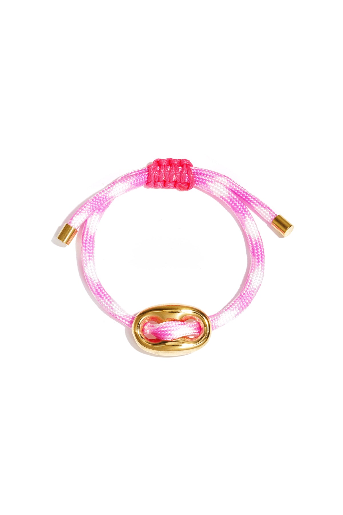 Bracelet tressé pour femmes en polyester de forme organique – rose clair et vert clair