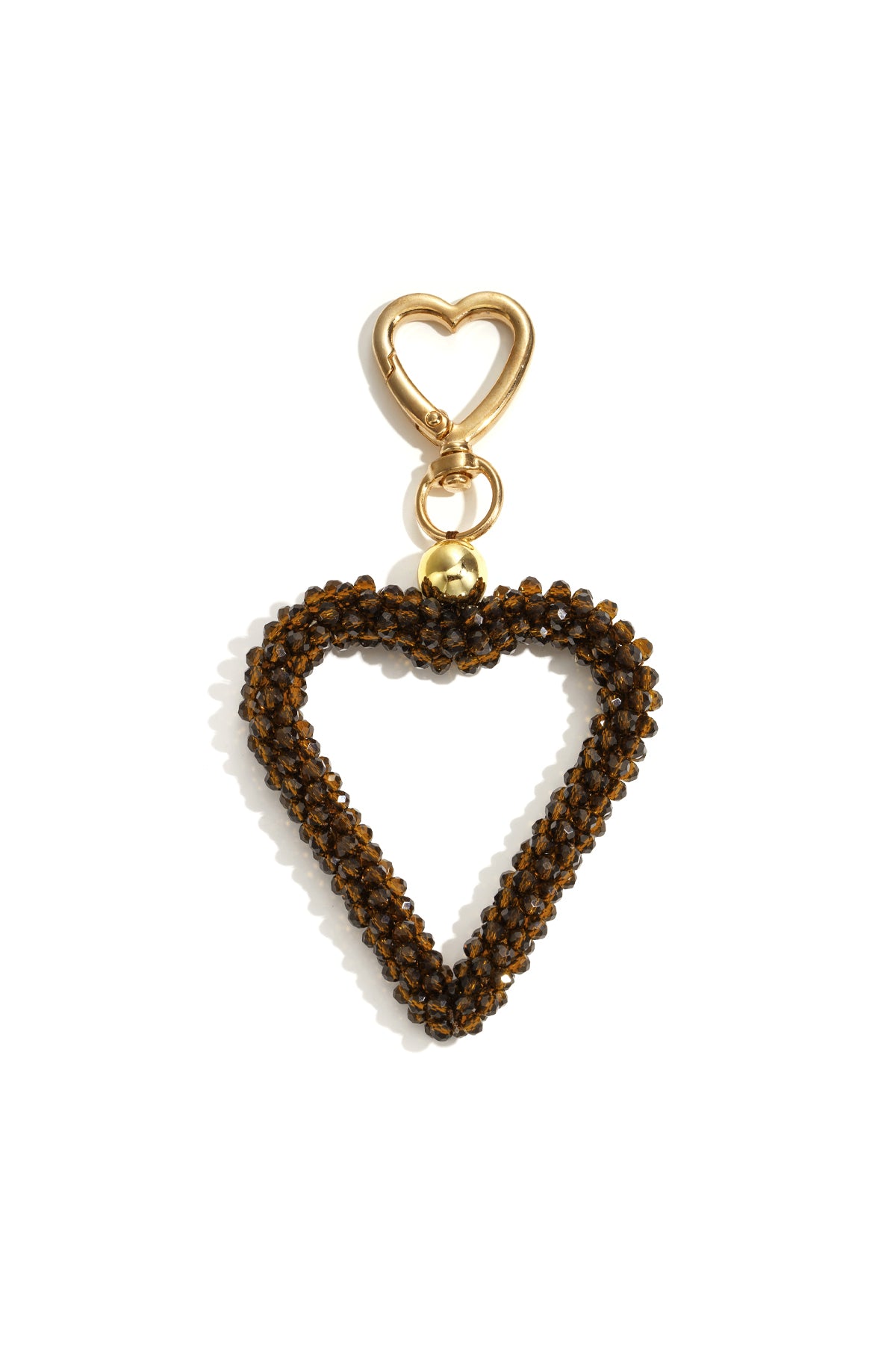 Heart-shaped crystal keychain - various colors - casual