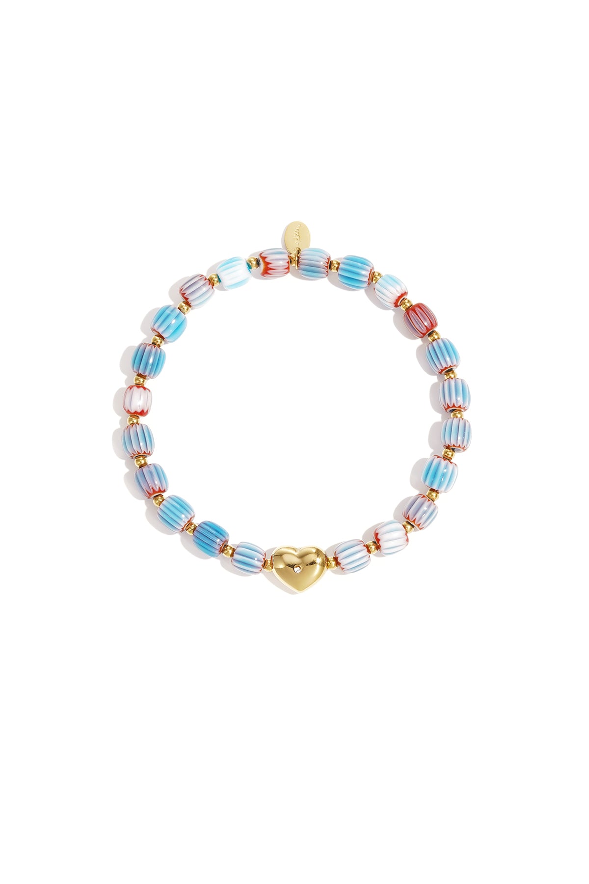 Bracelet de perles pour femmes en acier inoxydable avec cœur – plusieurs couleurs