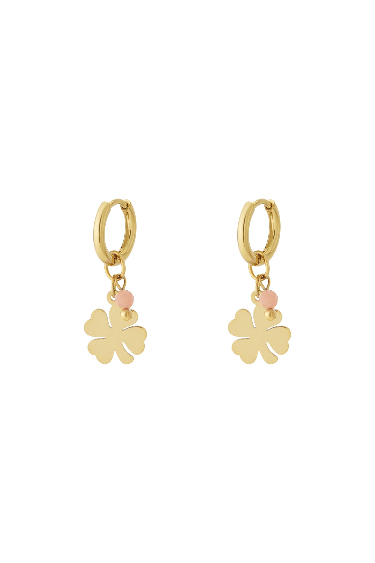 Women's Stainless Steel Clover Drop Earrings – Pink and Light Blue