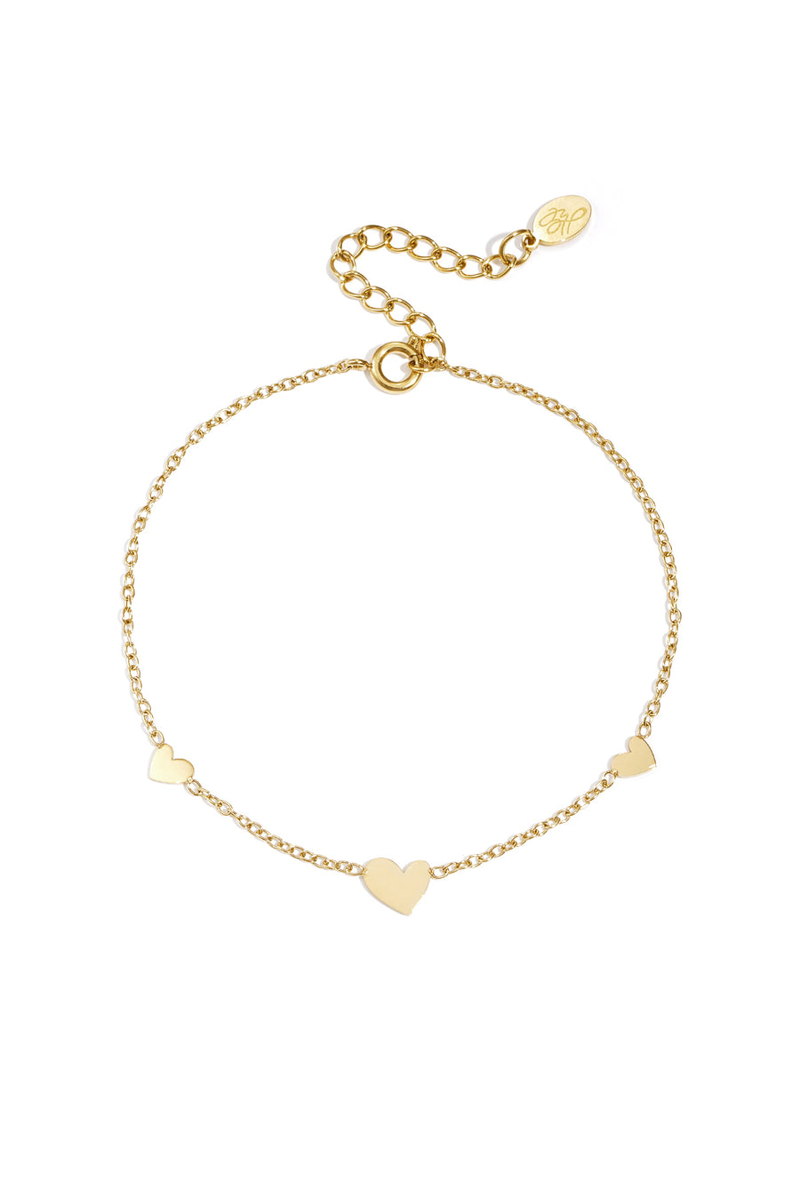 Bracelet à breloques pour femme en acier inoxydable avec cœur – ton or et ton argent