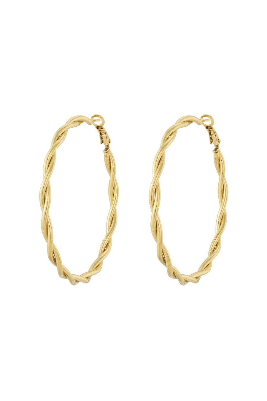 Boucles d'oreilles rondes en acier inoxydable pour femmes – couleur or et argent