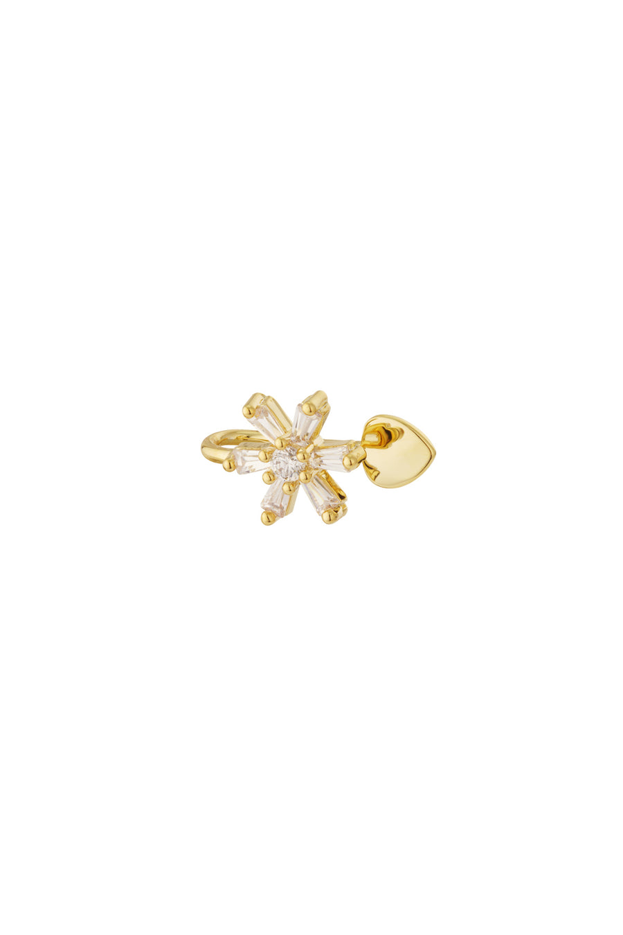 Ear cuff pour femme en cuivre avec motif floral – couleur or et argent