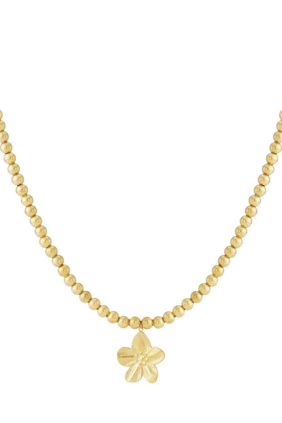 8mm holle kralenketting met een bloem