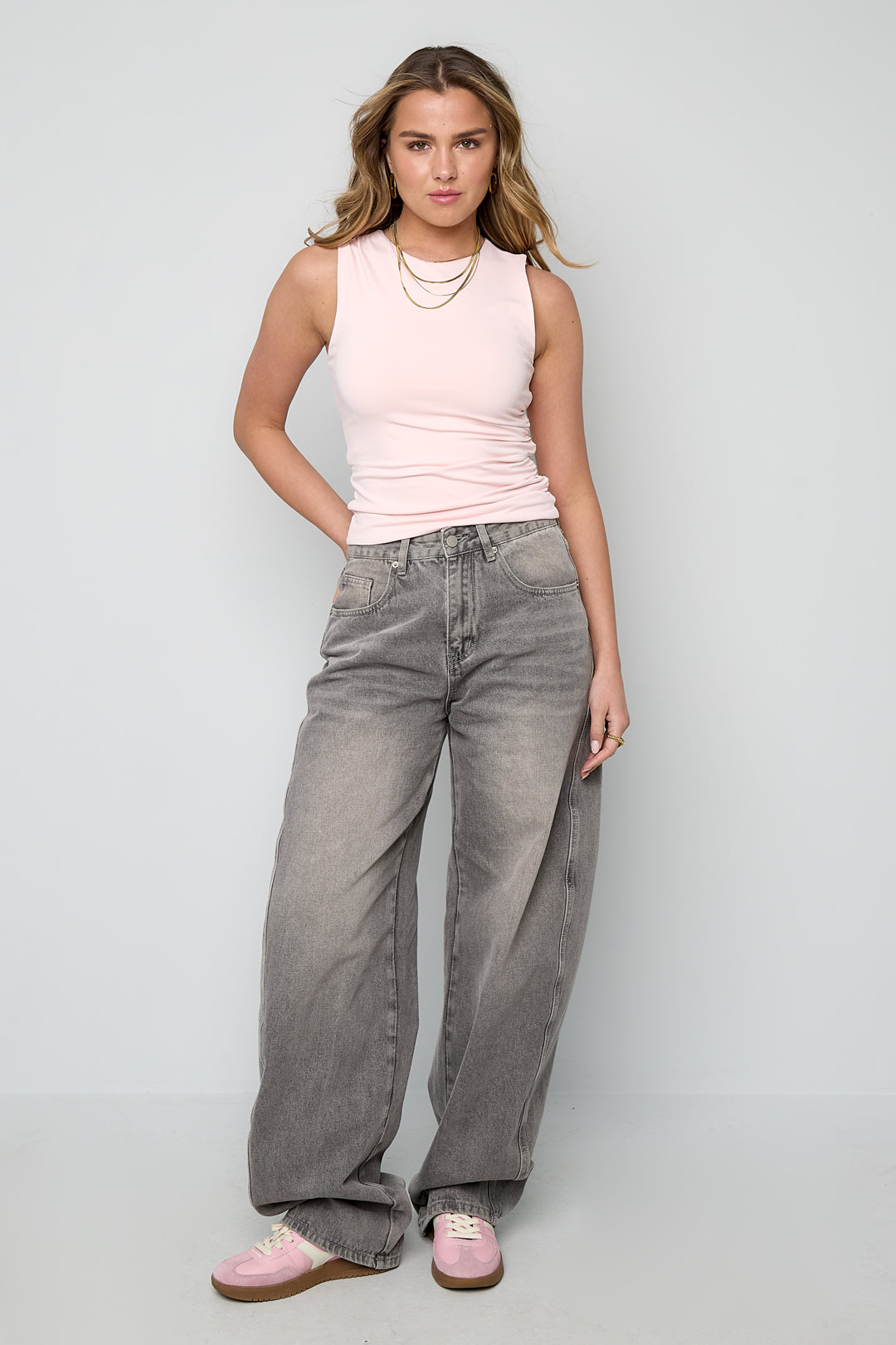 Dames Basic Scrunch top van nylon – productfoto 3