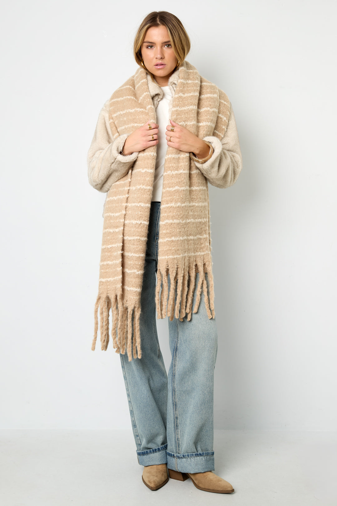 Wintersjaals Strip Casual Polyester Dagelijks