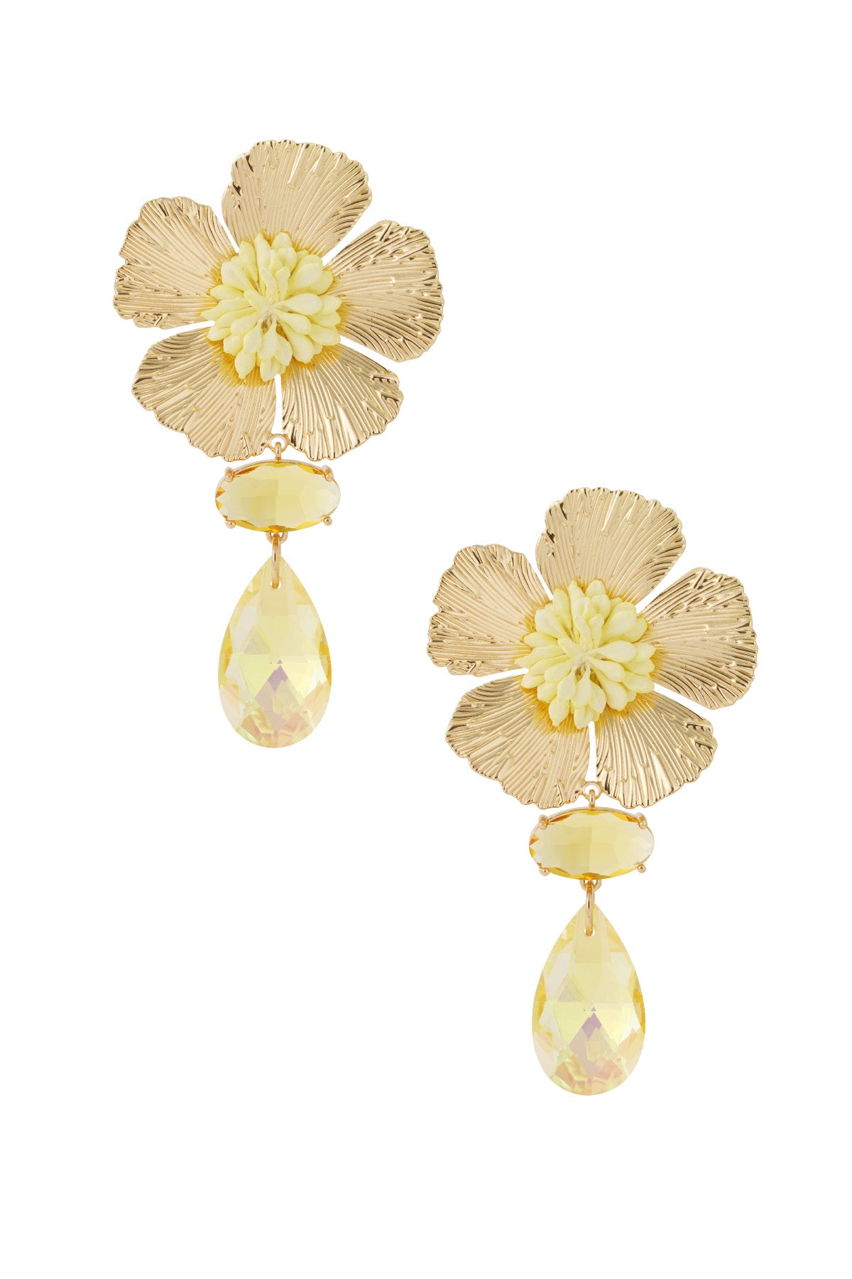Boucles d'oreilles pendantes pour femmes en métal, résine, imitation zircon, verre avec motif floral