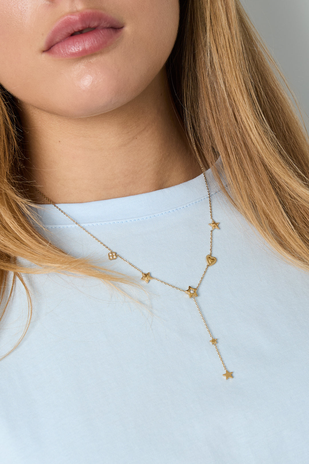 Roestvrijstalen hangerkettingen Star Casual Daily Simple Series Damessieraden