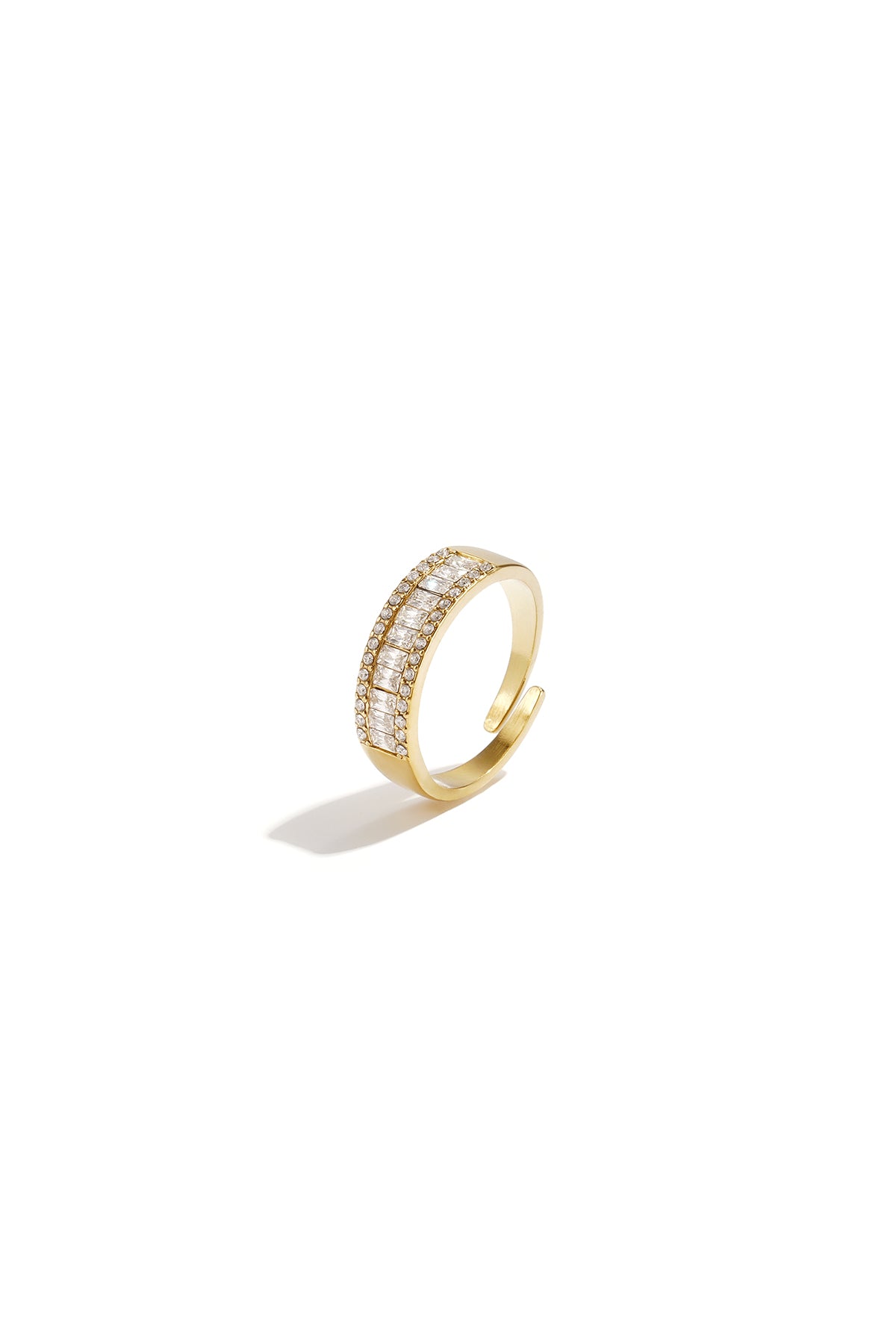 Bague minimaliste pour femme en acier inoxydable avec forme géométrique
