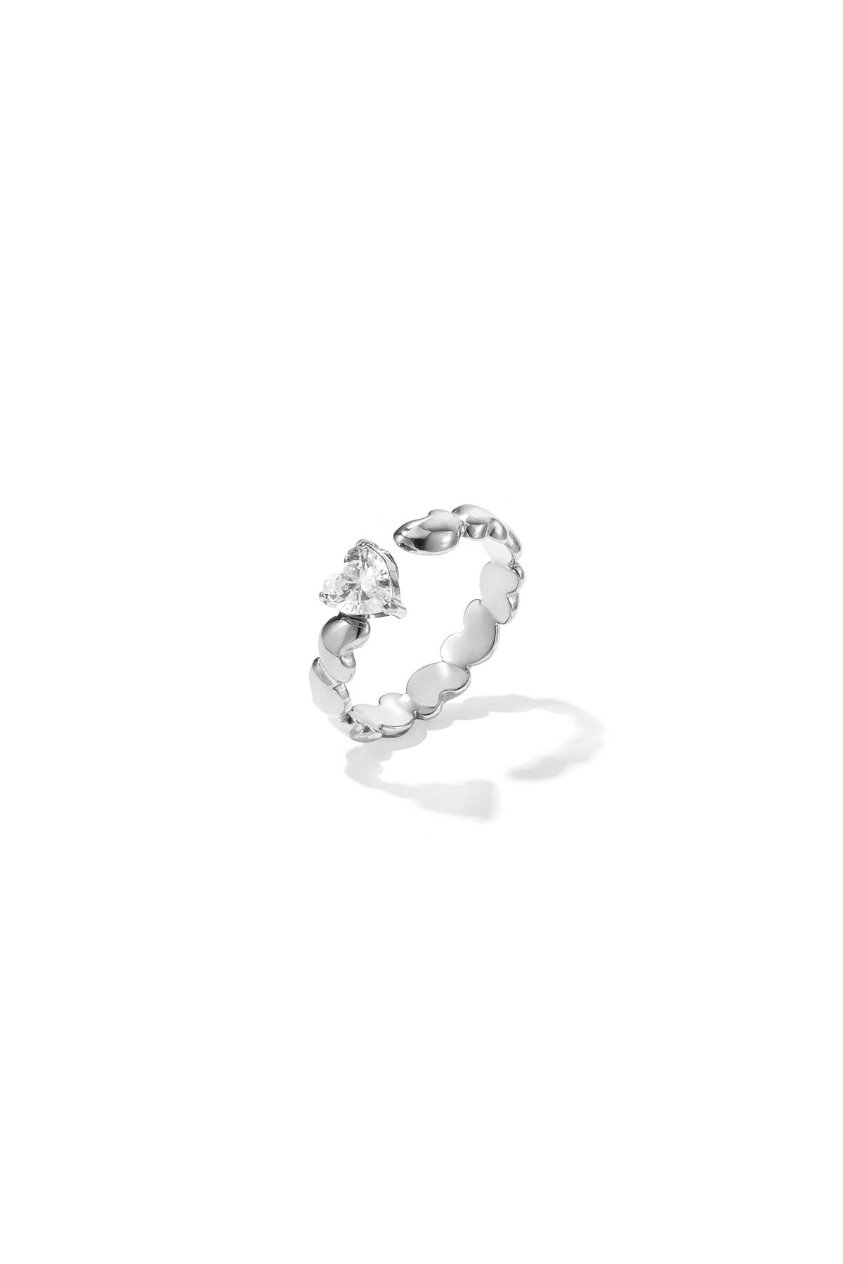Bague minimaliste pour femme en acier inoxydable avec cœur – couleur or
