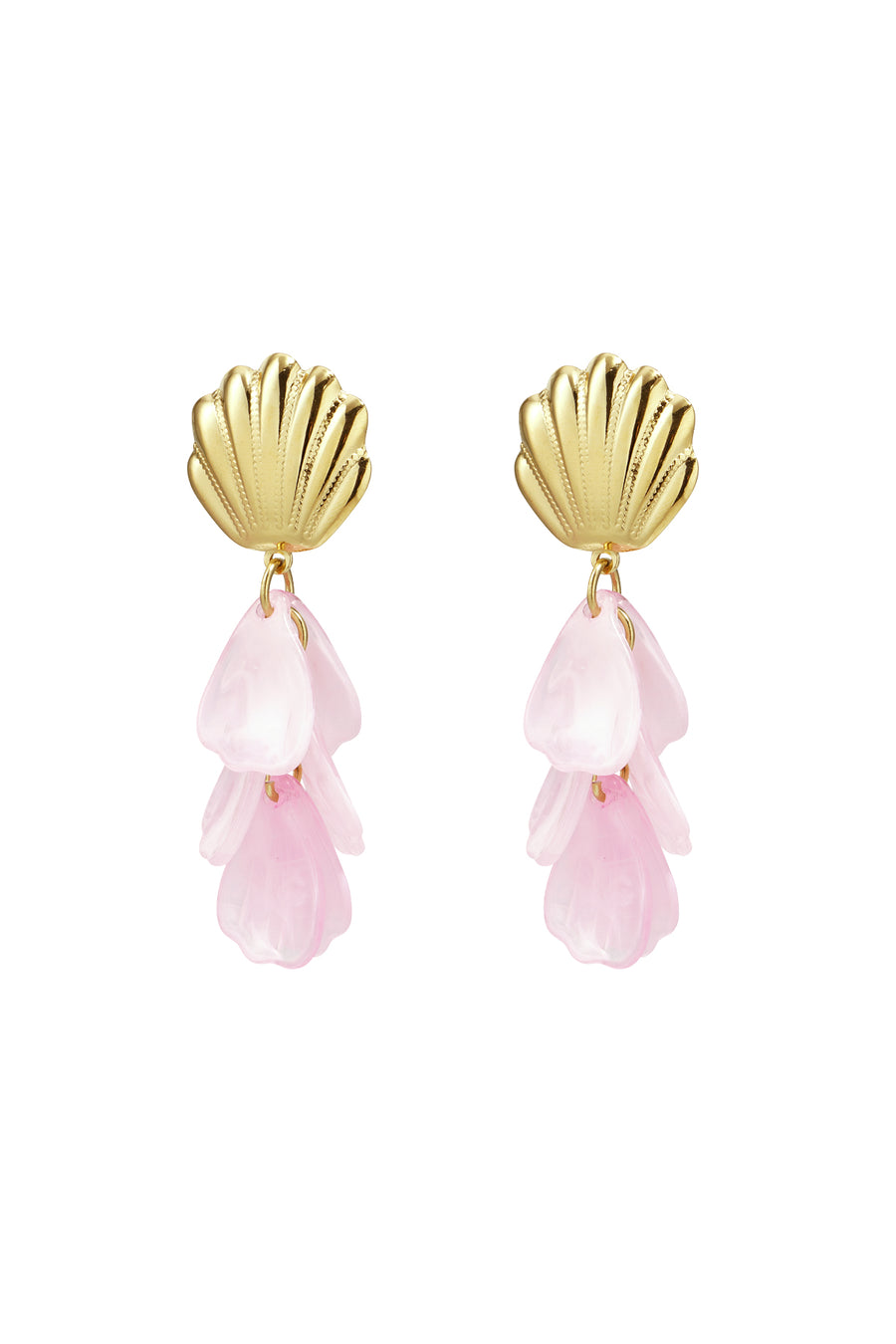 Boucles d'oreilles pendantes en acier inoxydable avec motif coquillage – plusieurs couleurs
