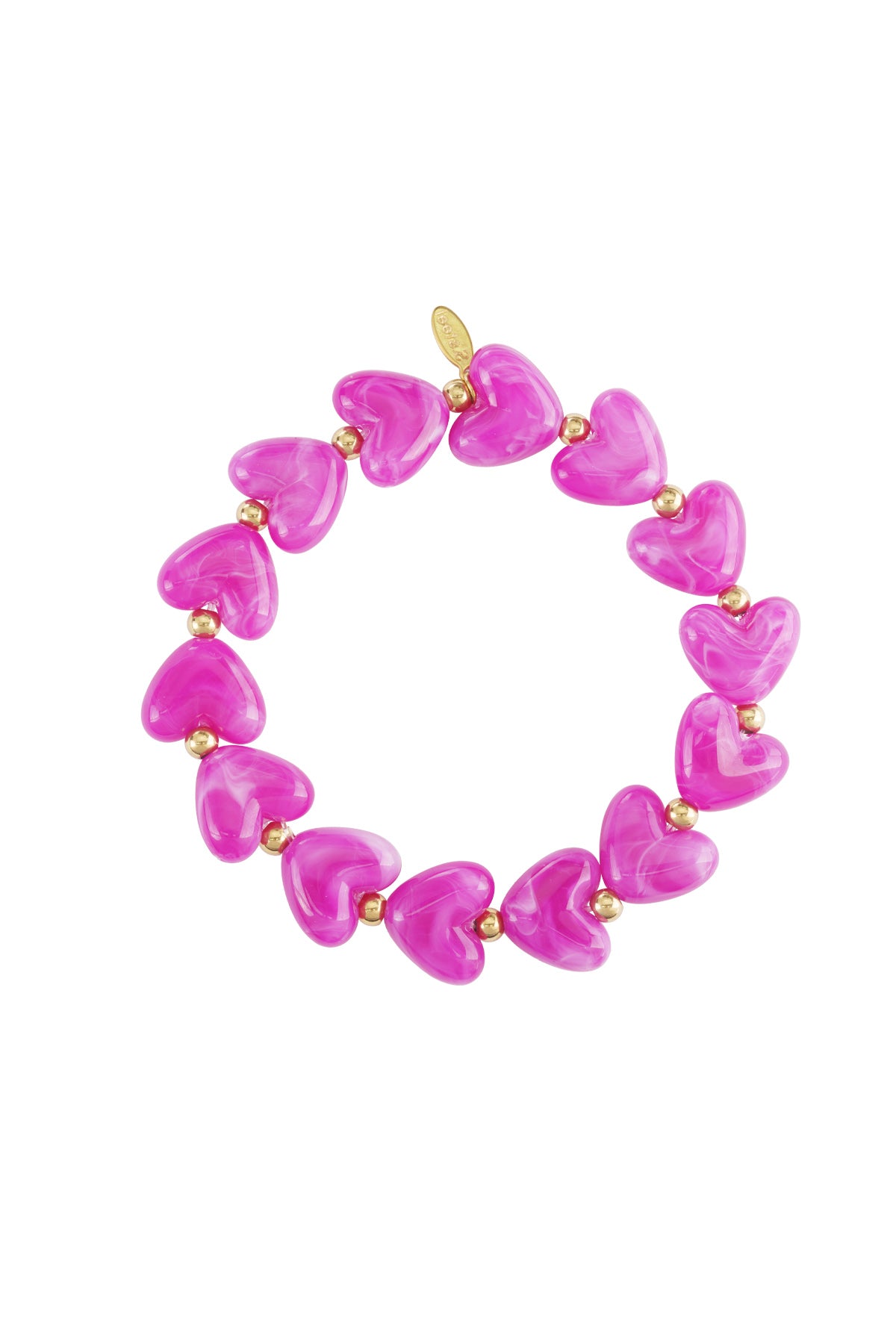 Bracelet en perles acryliques pour femme avec cœur – plusieurs coloris