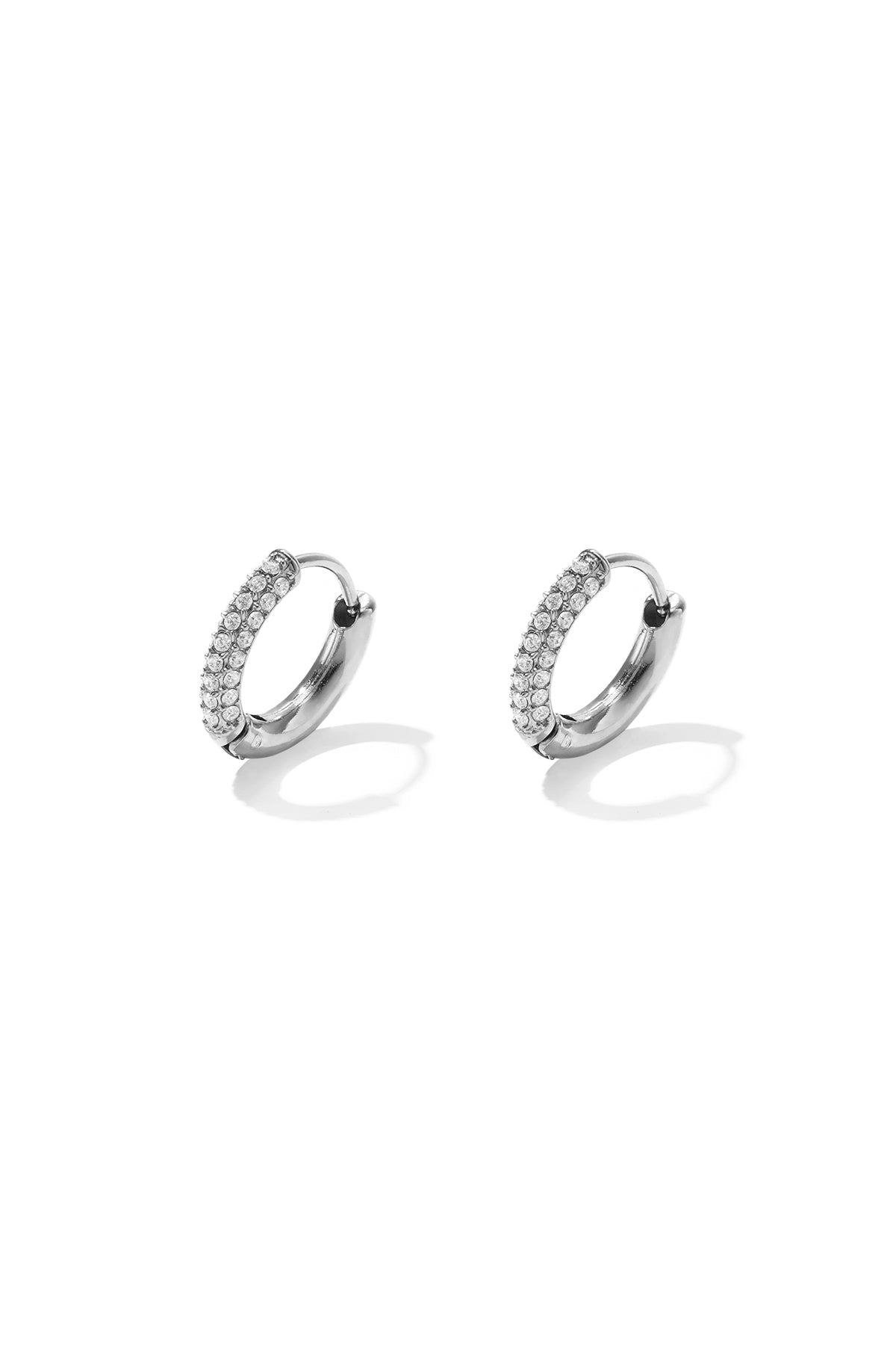 Boucles d'oreilles créoles pour femmes en acier inoxydable – couleur argent et couleur or – photo 5