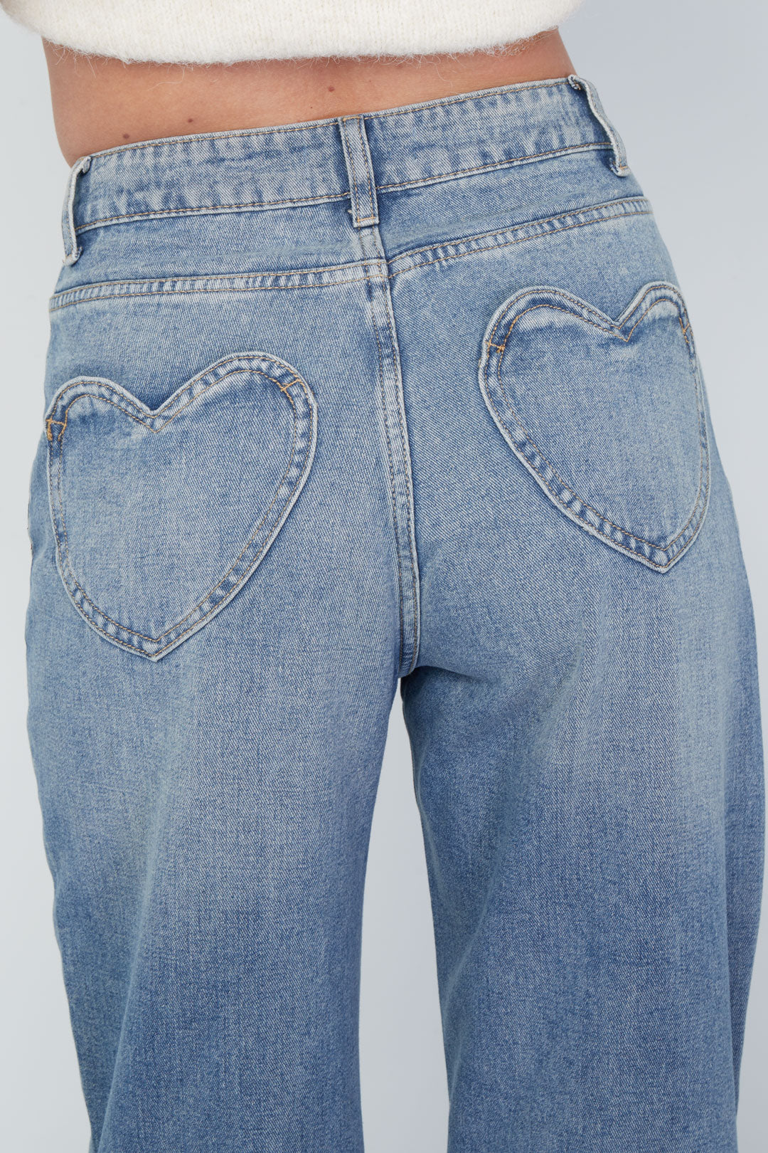 Dames Heartless denim broek van geweven katoen – productfoto 3