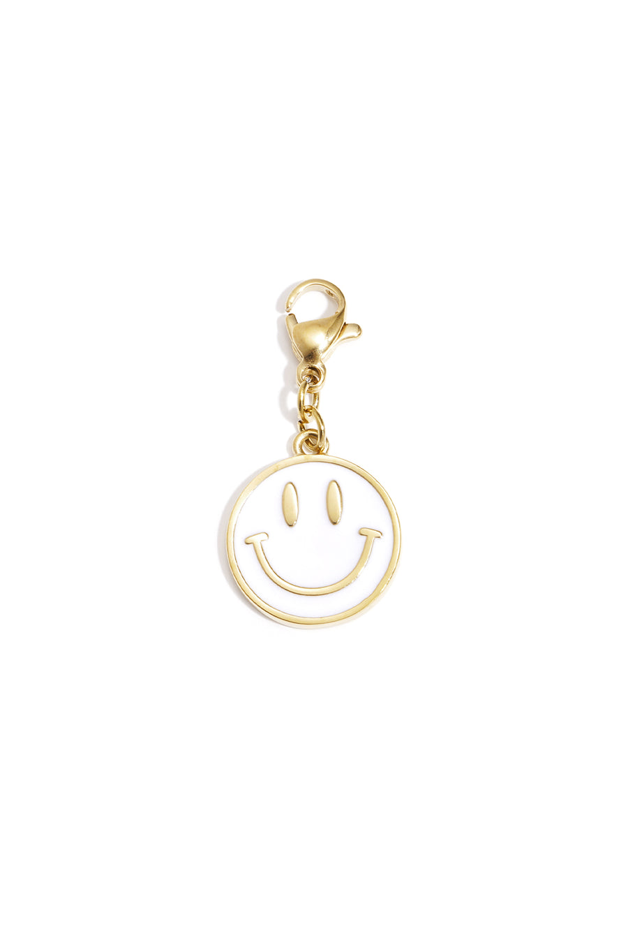 Composant de bijoux en acier inoxydable 304 avec motif smiley – blanc