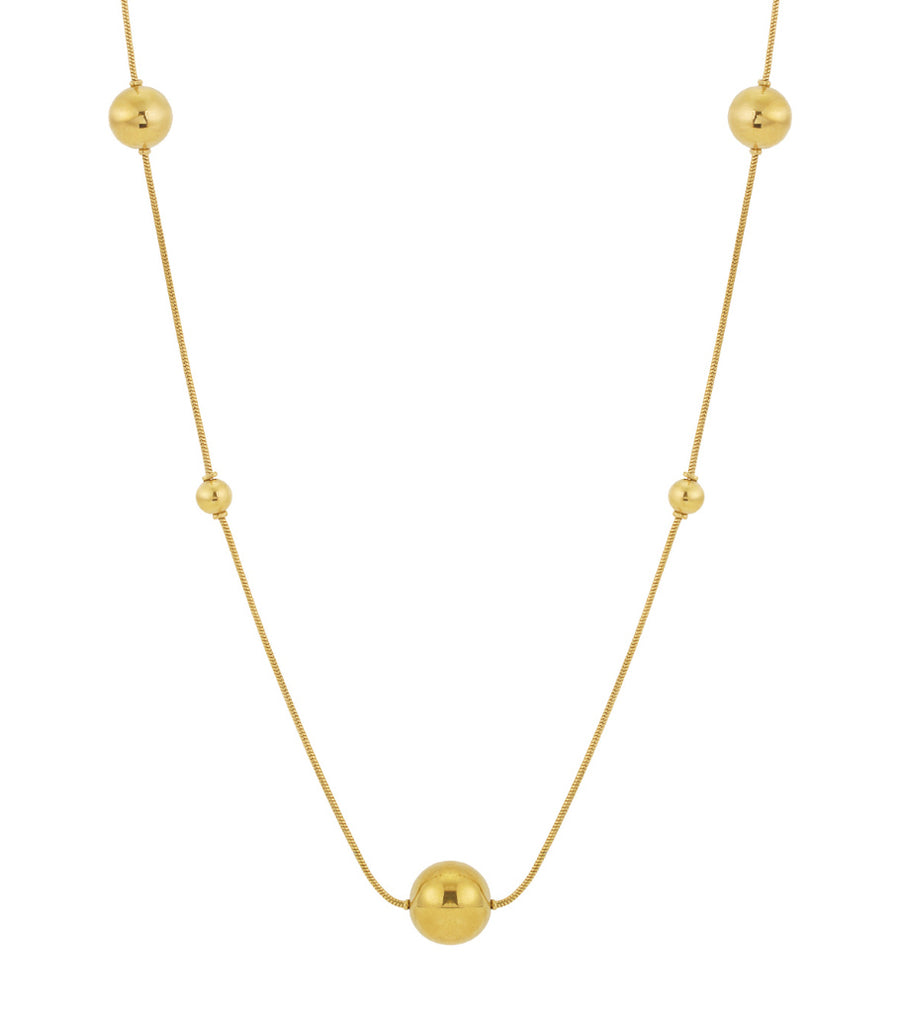 Long collier pour femmes en acier inoxydable avec des pois – décontracté