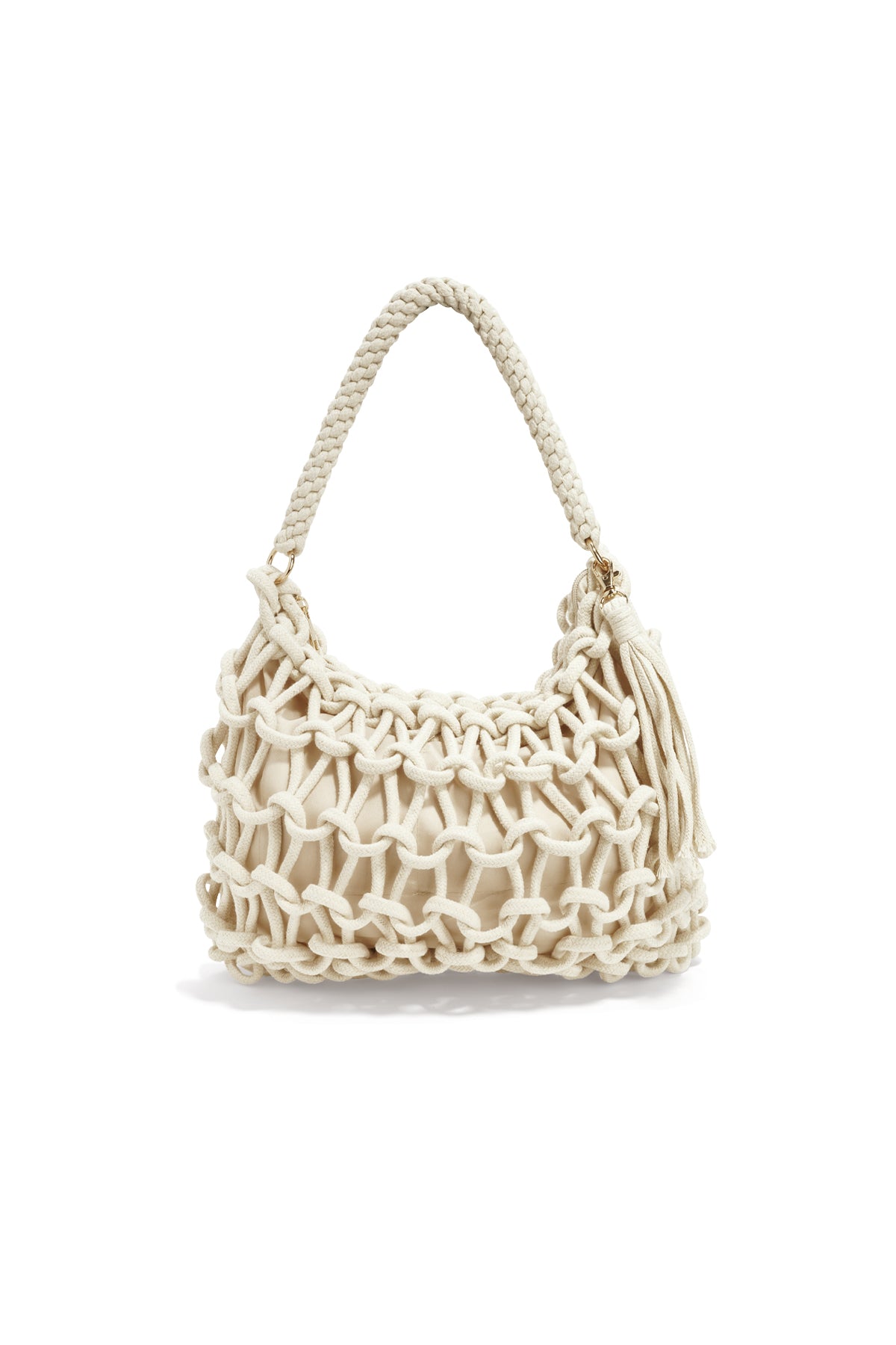 Sac de plage 100 % coton au design uni et détail tressé avec fermeture éclair