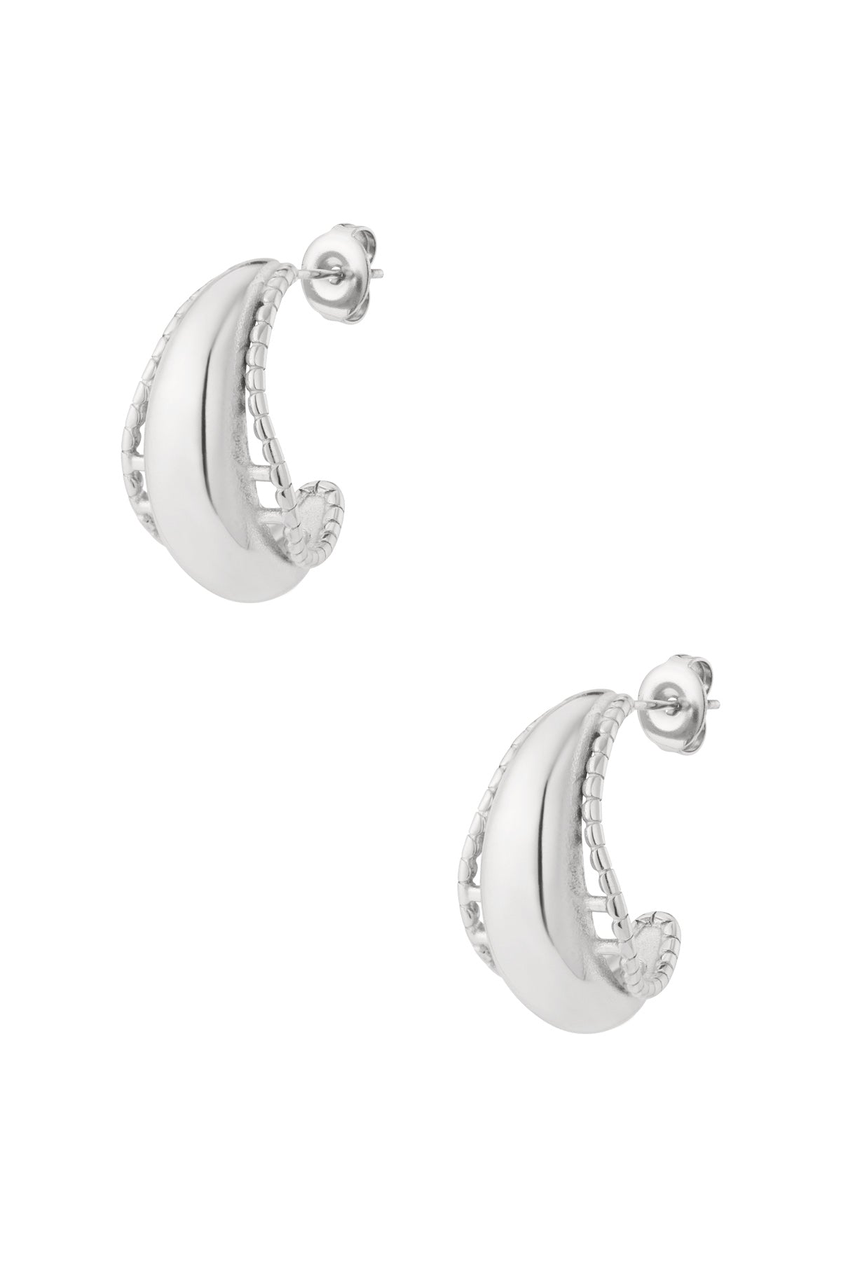 Boucles d'oreilles pour femmes en acier inoxydable, forme organique – doré