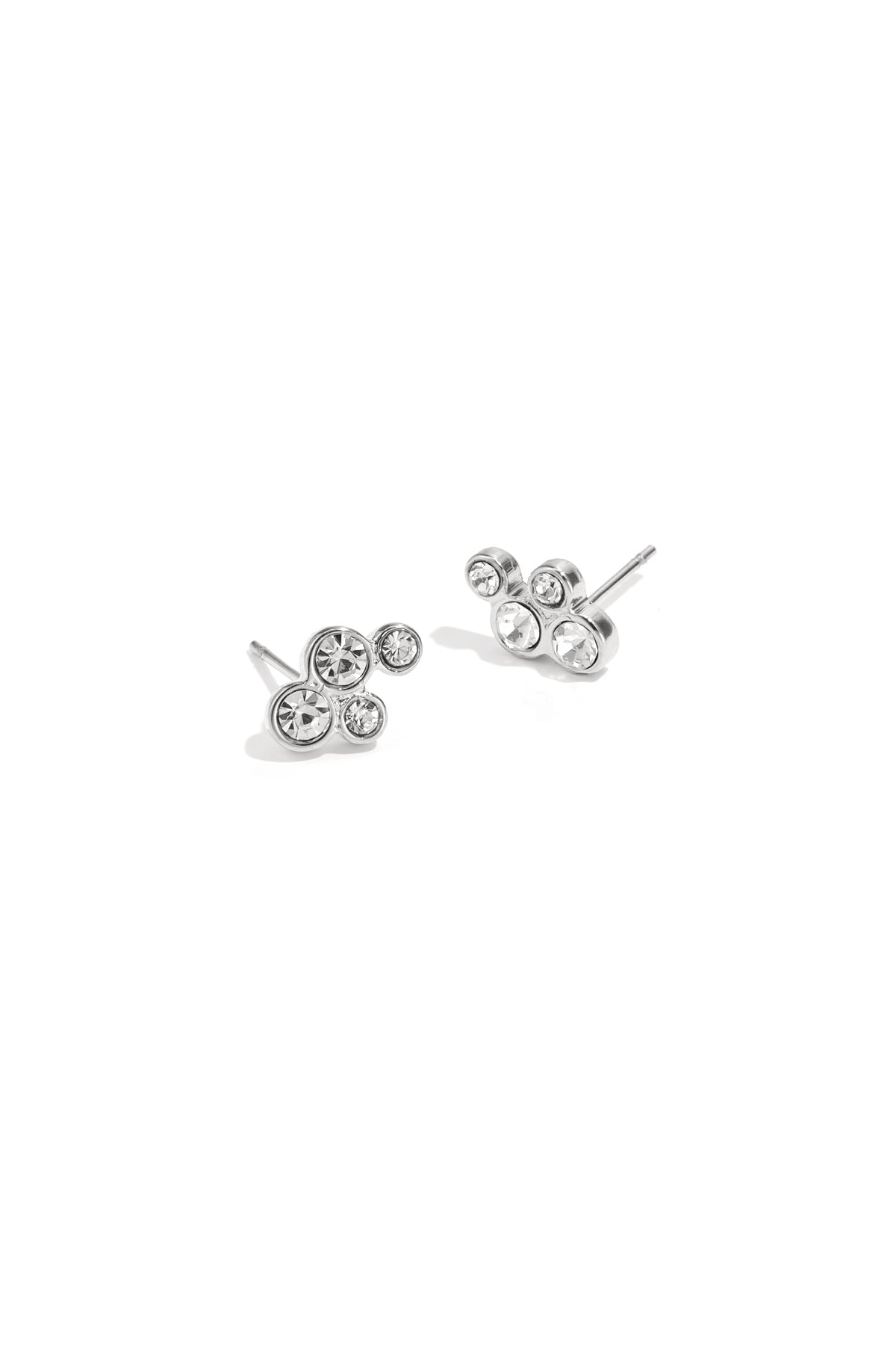 Puces d'oreilles pour femmes en acier inoxydable à pois – doré et argenté