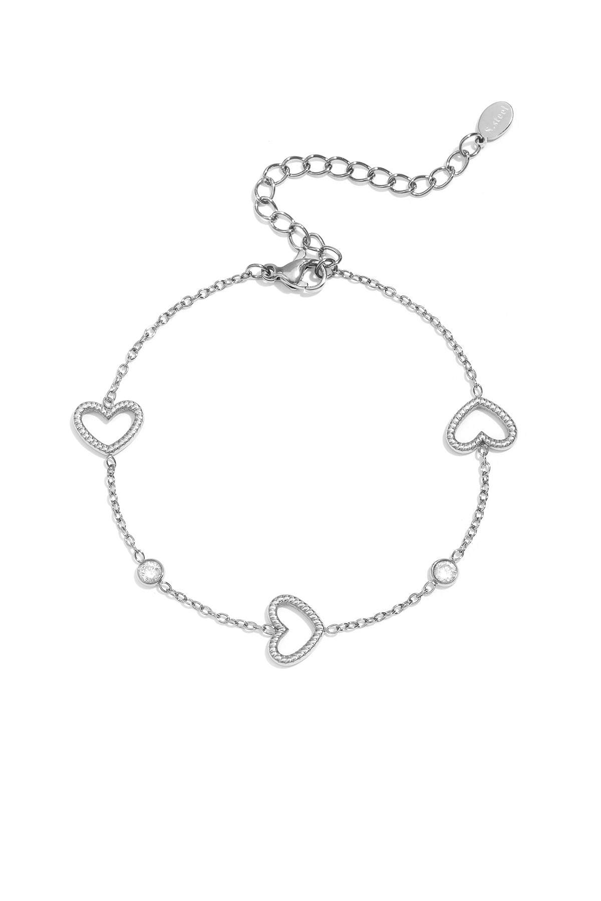Hartjes armband met afwisselende steentjes