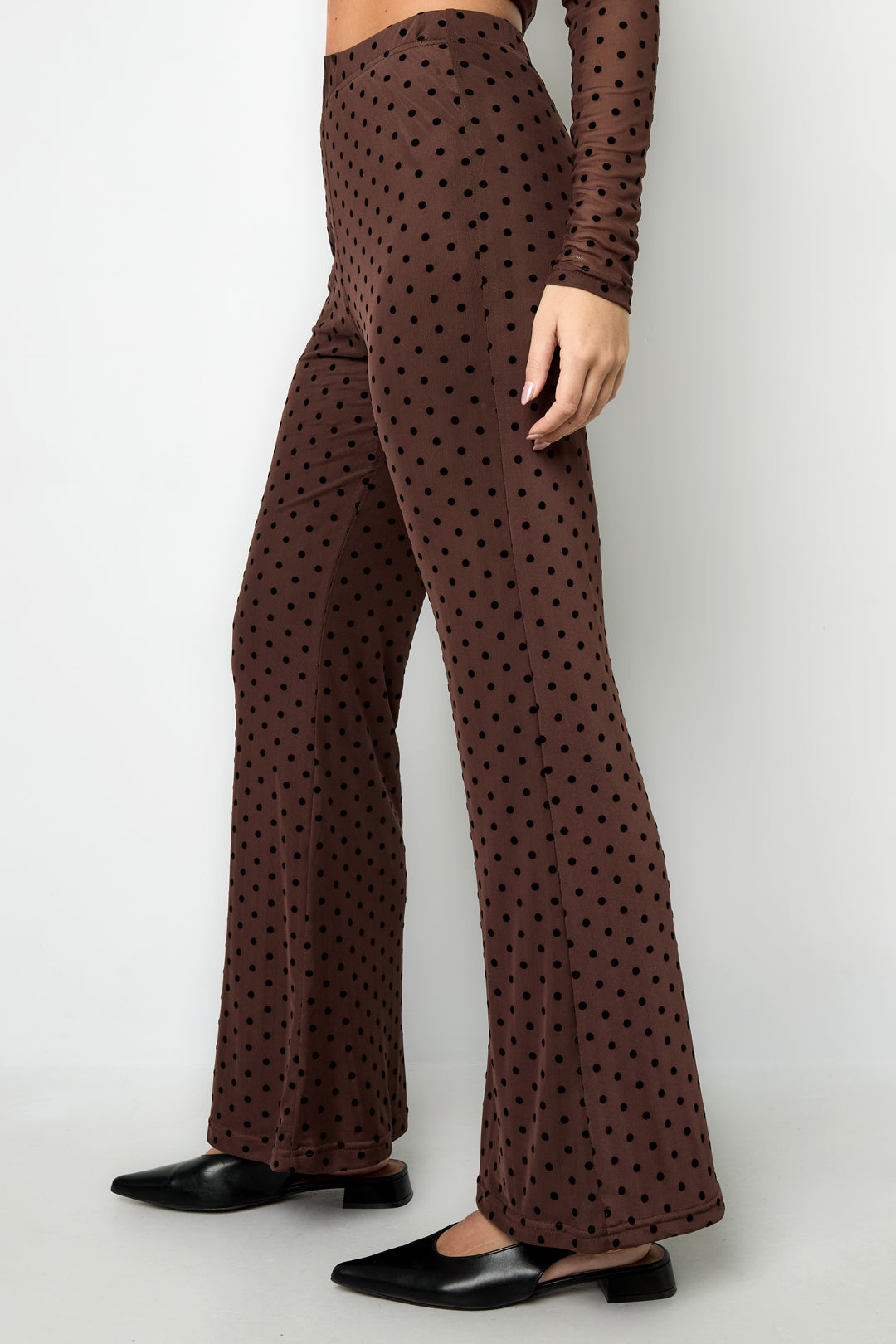 Dames flared broek met stippen – productfoto 4