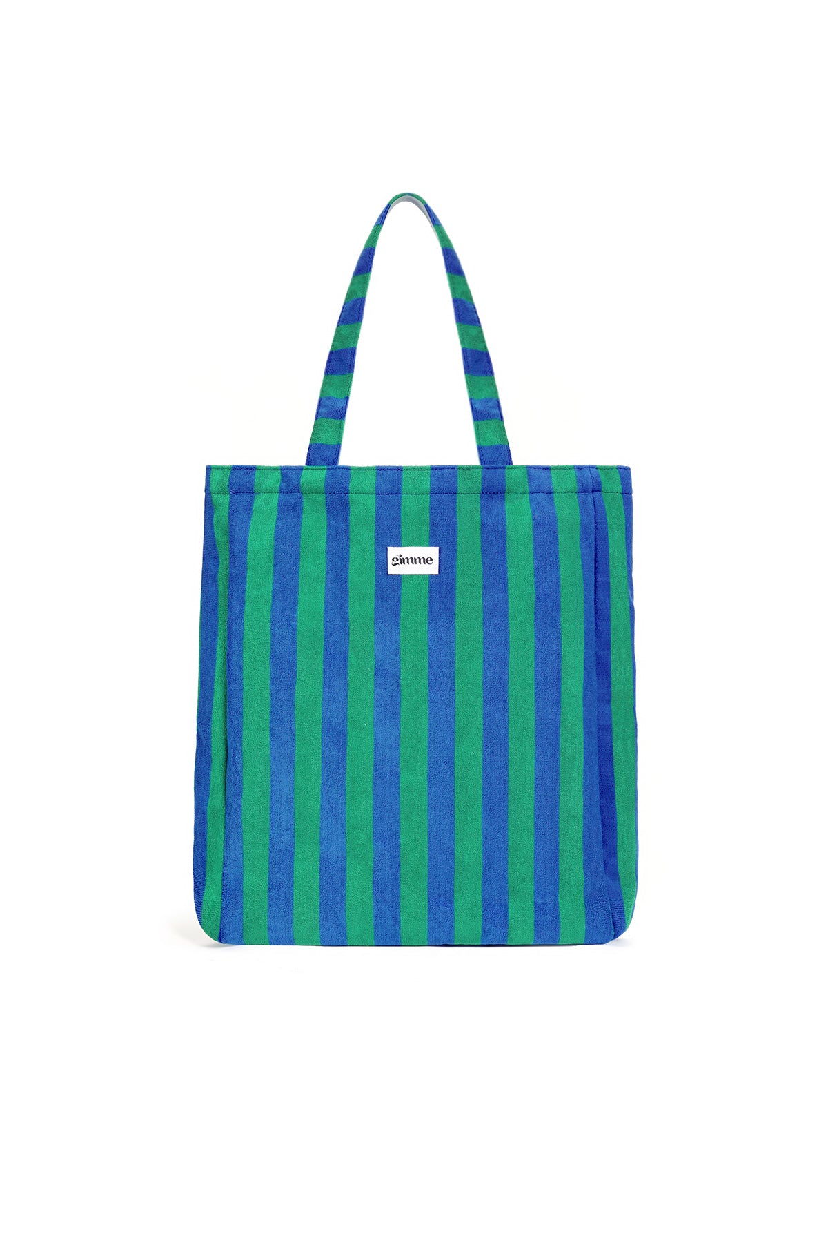 Cabas 100 % polyester, rayé, avec motif imprimé et ouverture sur le dessus – plusieurs coloris