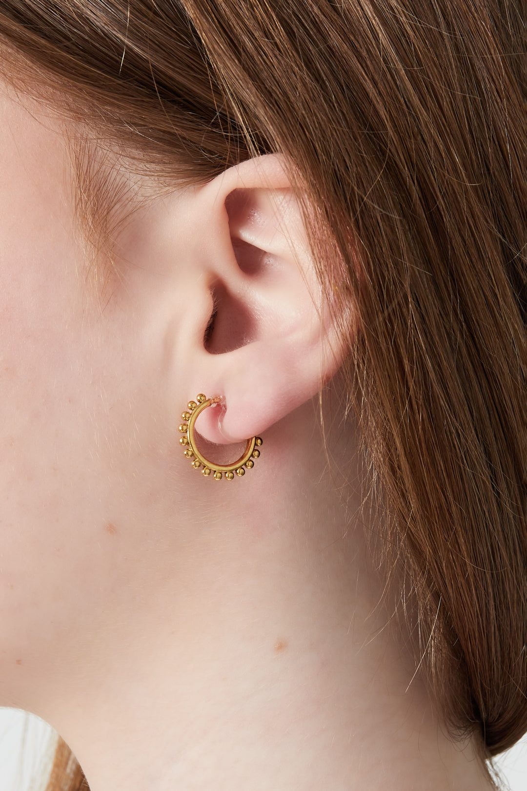 Women's Stainless Steel Organic Shape Clip-on Earrings – Gold-colored – image 2