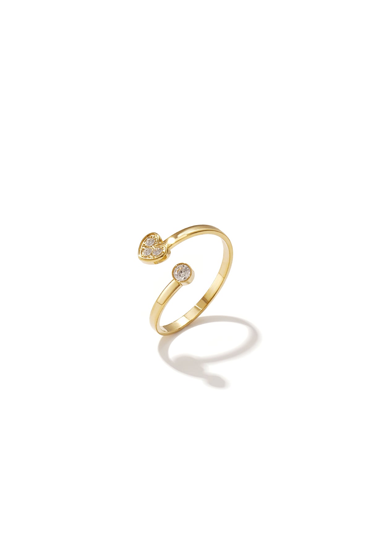 Bague minimaliste en acier inoxydable en forme de cœur pour femme – couleur or