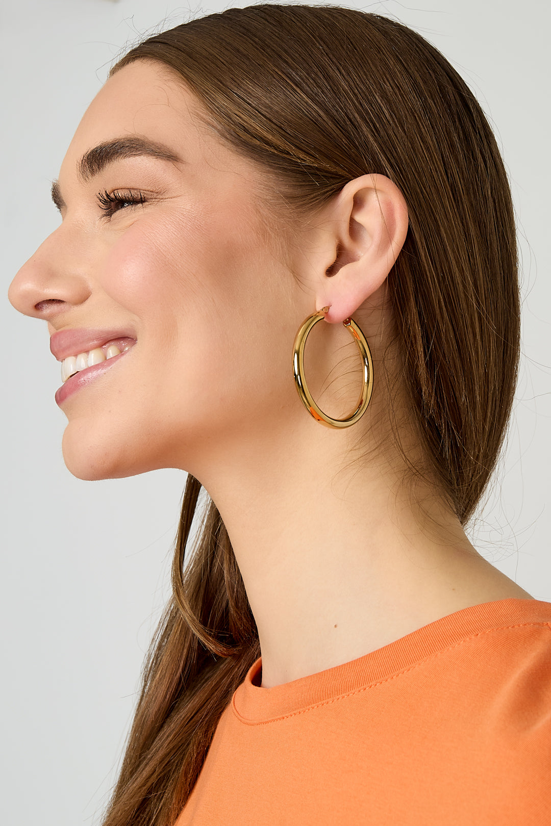 Women's Stainless Steel Hoop Earrings – Gold-Colored – image 4
