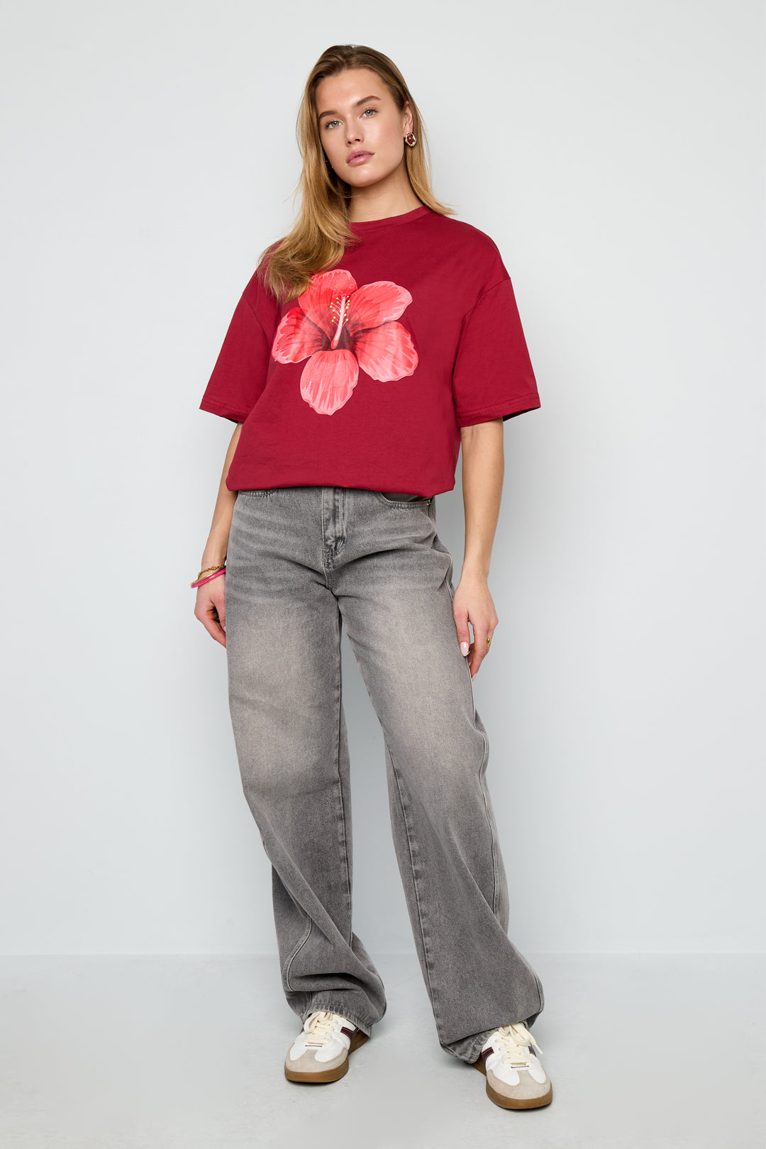 Tropisch bloemen T-shirt voor dames – productfoto 8