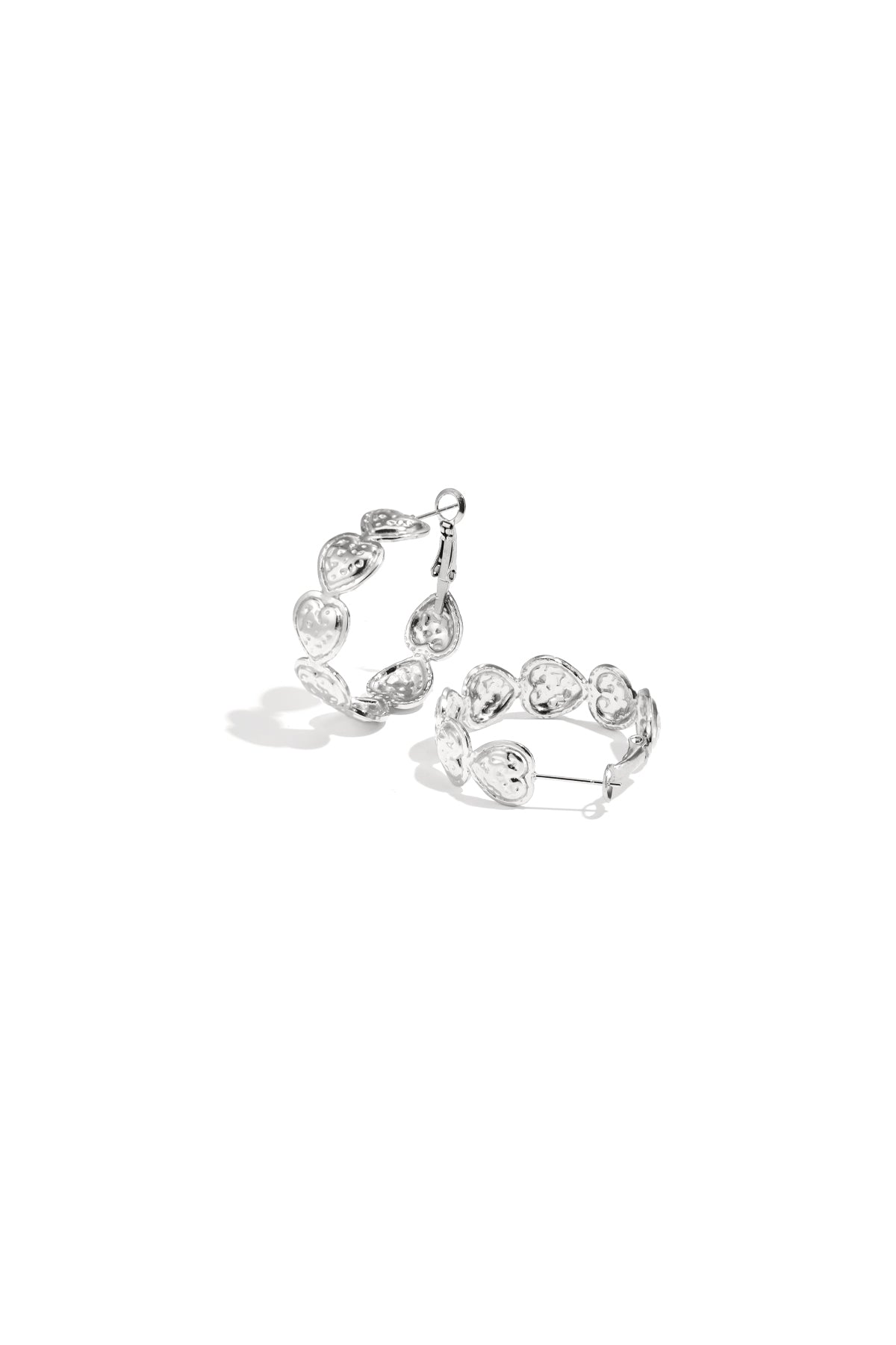 Boucles d'oreilles pour femmes en acier inoxydable, en forme de cœur et rondes – couleur or