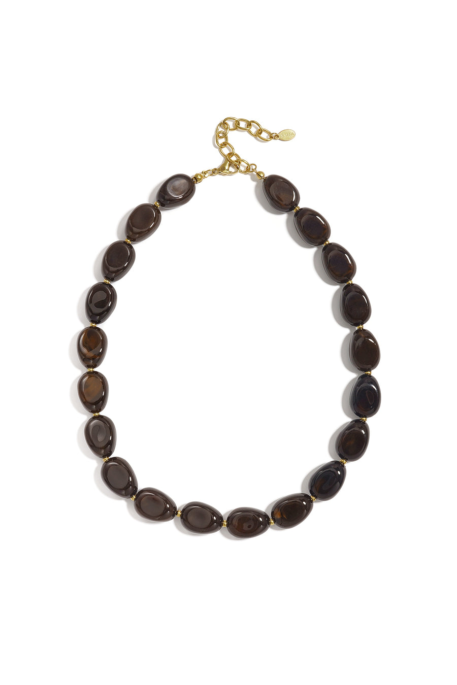Collier de perles en acrylique pour femmes – marron café – décontracté pour un usage quotidien
