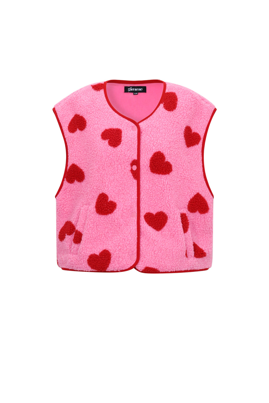 Dames Lover gilet van polyester met hartjes