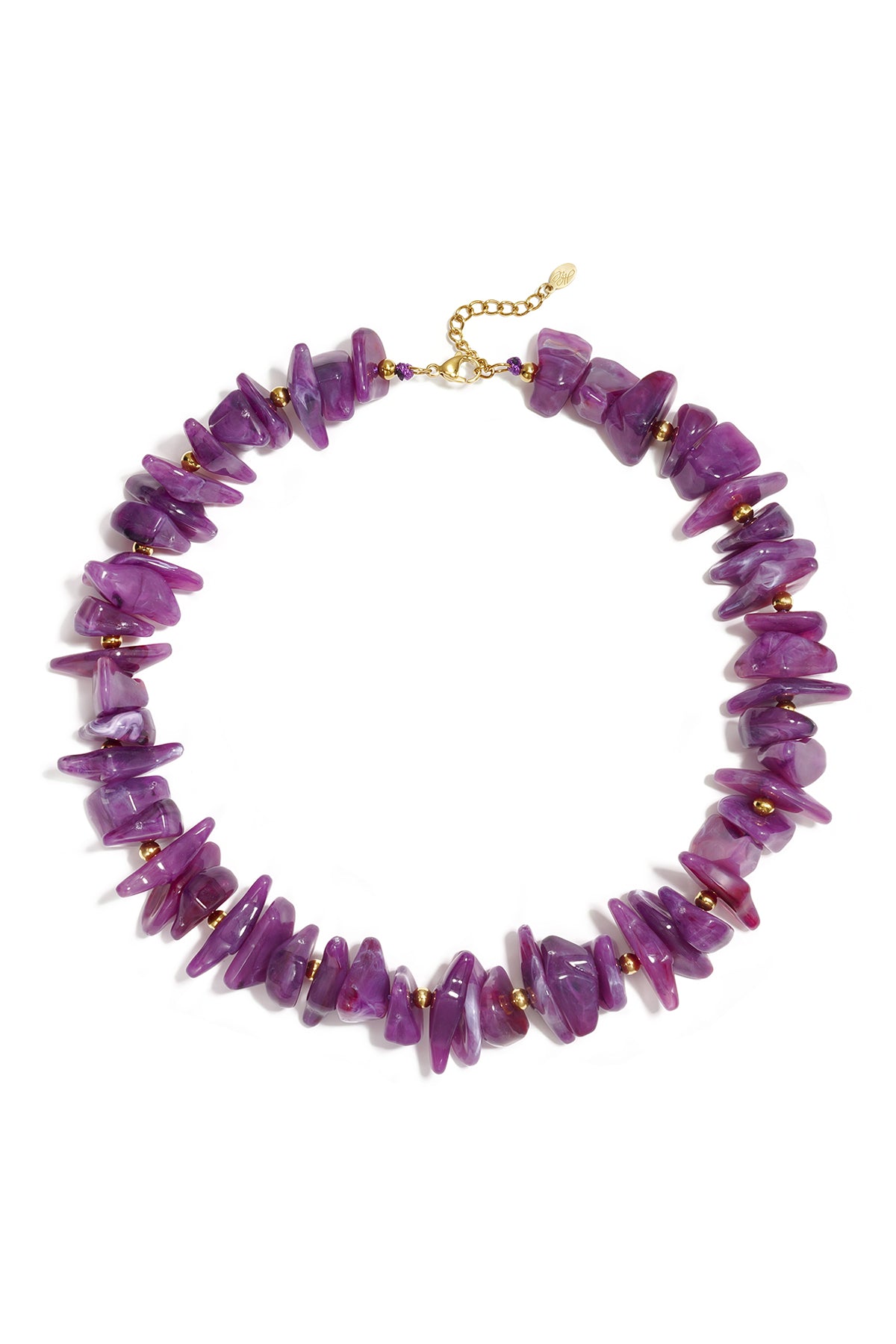 Women's Beaded Necklace in Acrylic, Stainless Steel - Multi-colored – image 10
