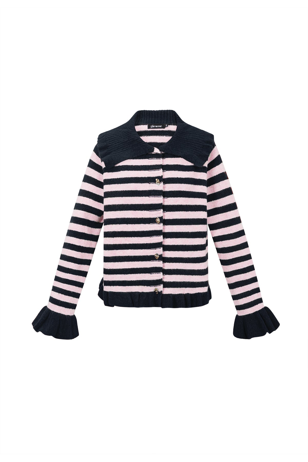 Dames casual cardigan van polyester met strepen – productfoto 12